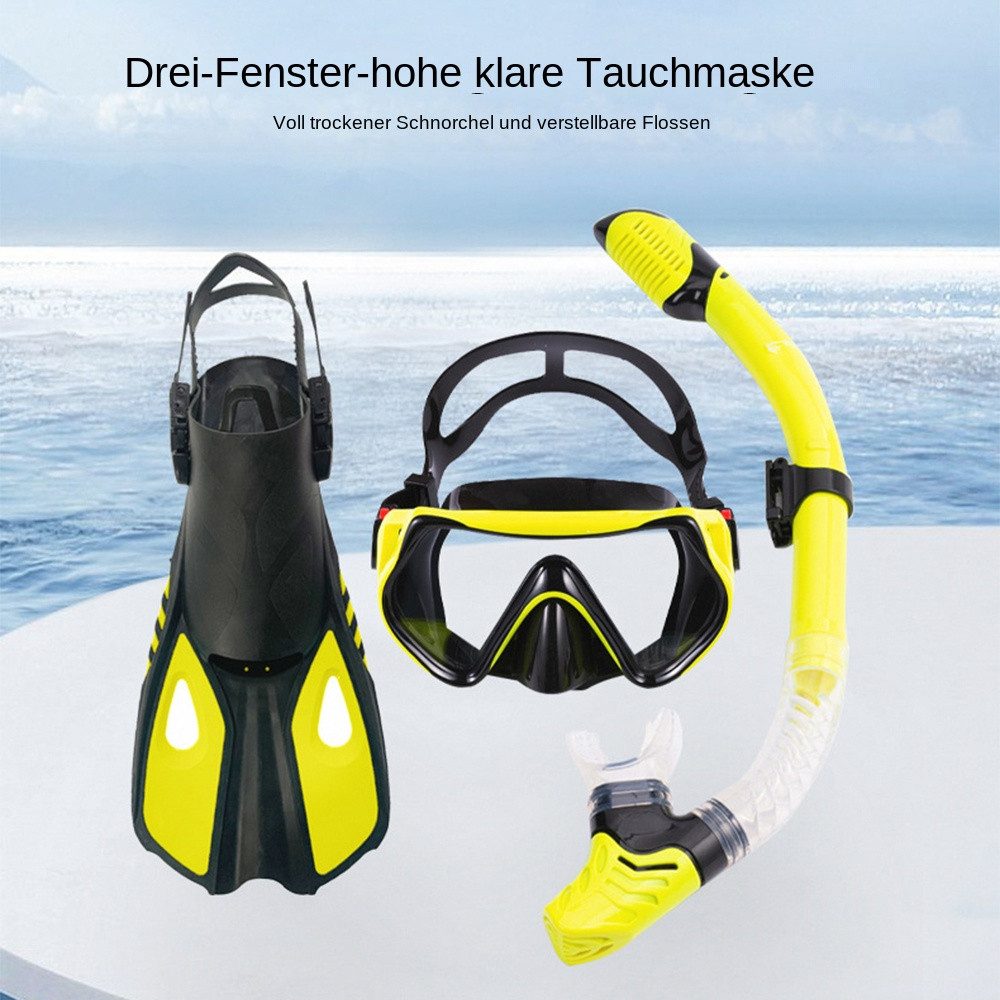 GARRYFIZH Taucherbrille Tauchermaske Taucherschnorchel Tauchflossen, Tauchermaske, Schnorchel, Flossen