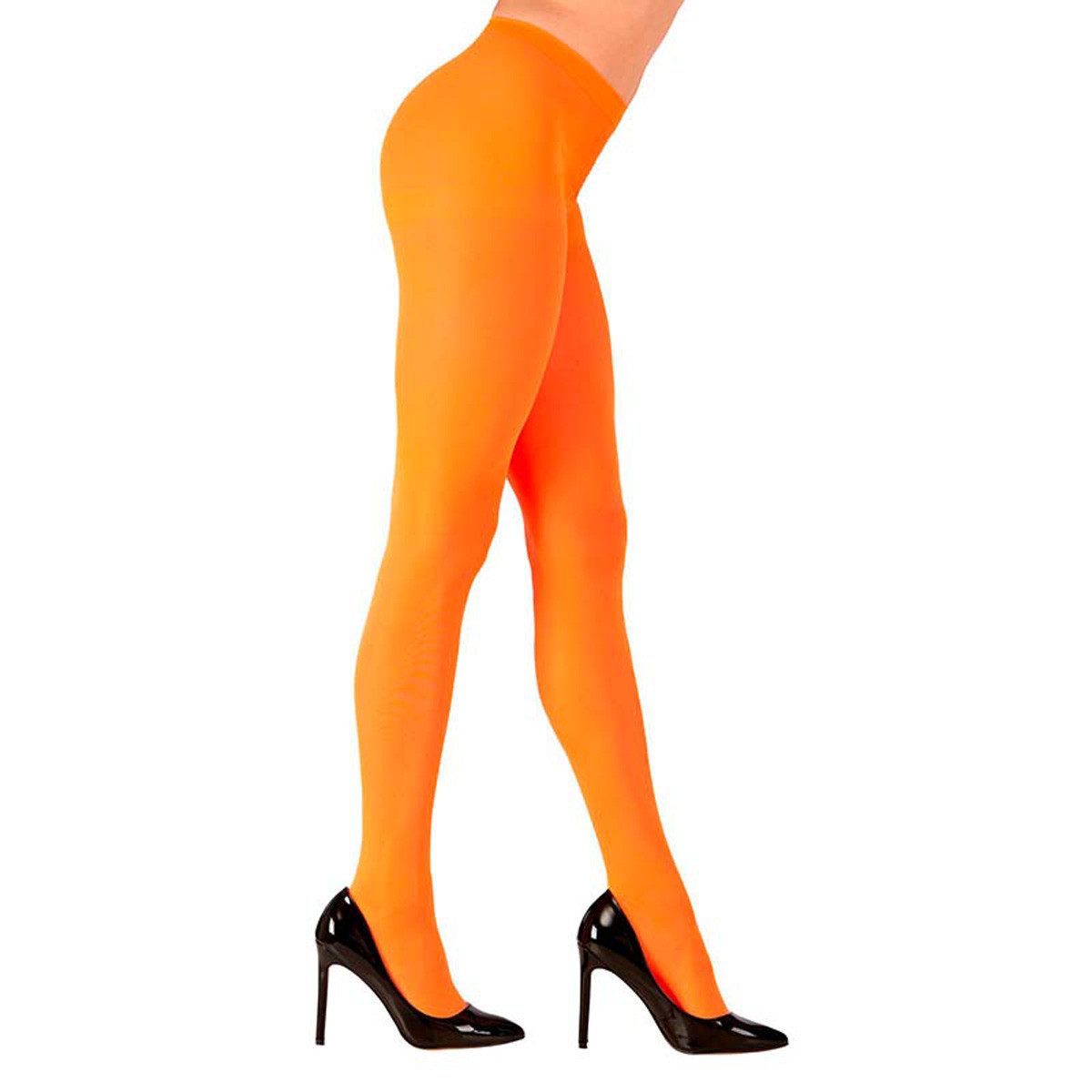 Widmann S.r.l. Kostüm Strumpfhose Uni Neon Orange STD