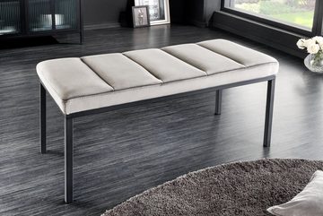 LebensWohnArt Sitzbank Elegante Sitzbank PLANO 80cm grau Samt
