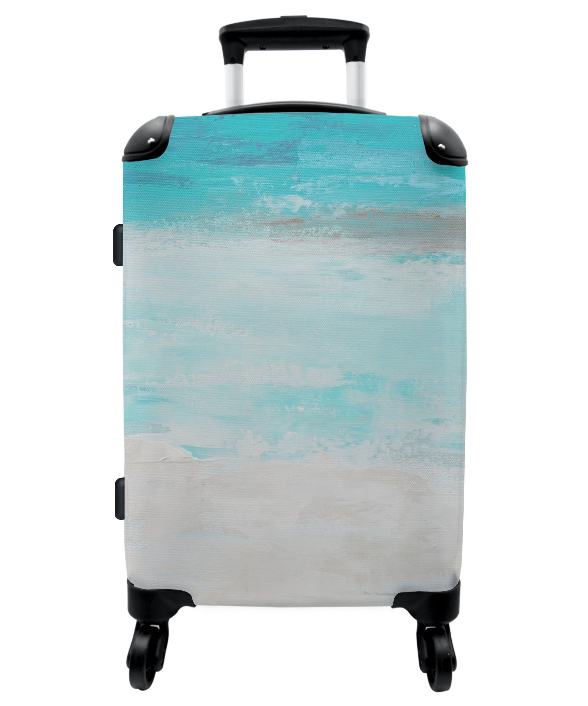 - Große Koffer Blau Farbe Weiß Aufgabegepäck - mit NoBoringSuitcases.com© 4 Reisekoffer - Rollen, Rollen Trolley 67x43x25cm - 4 Kunst, Rollkoffer