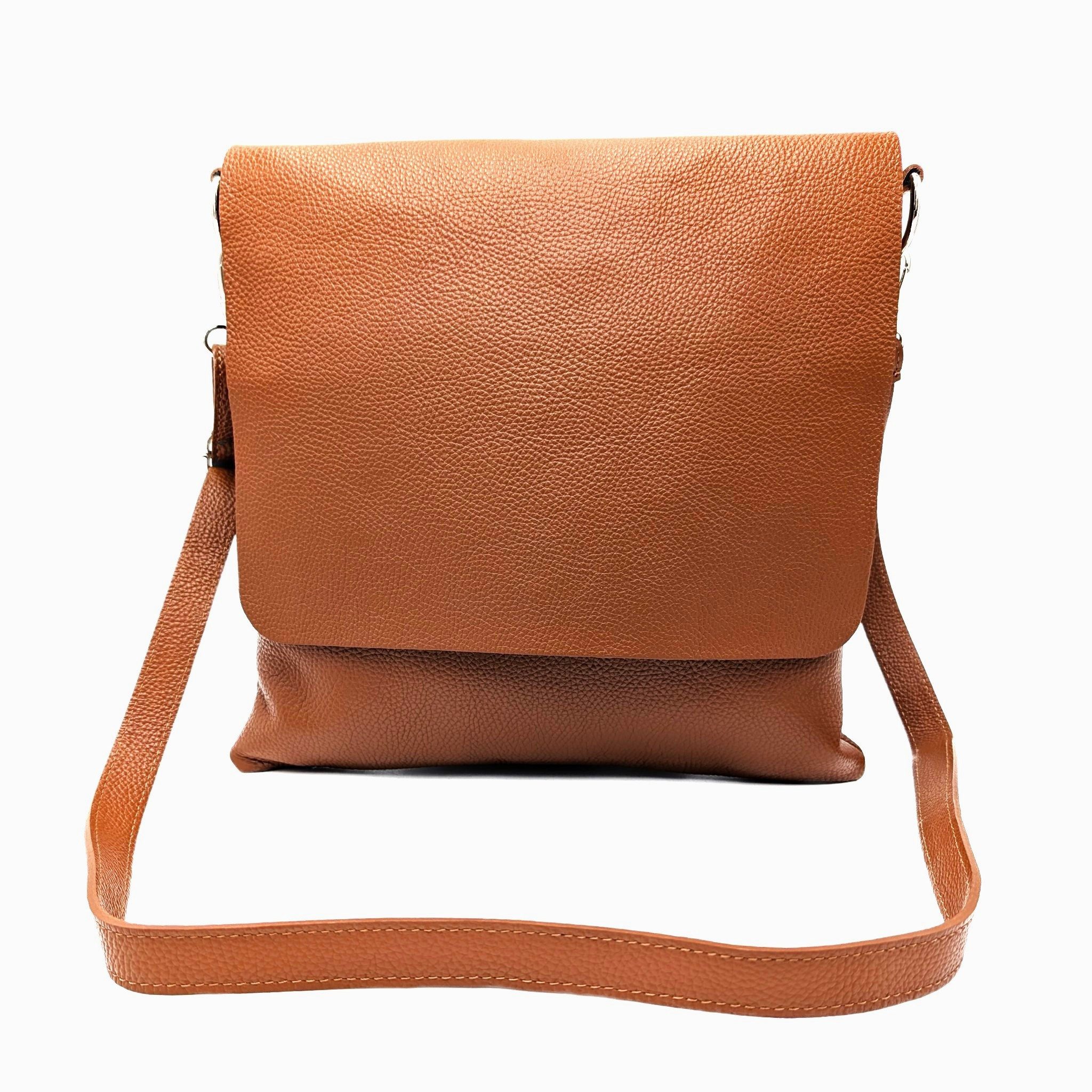 Taschenkinder Umhängetasche Echtleder Crossbody Überschlagtasche, 100% Echtes Leder