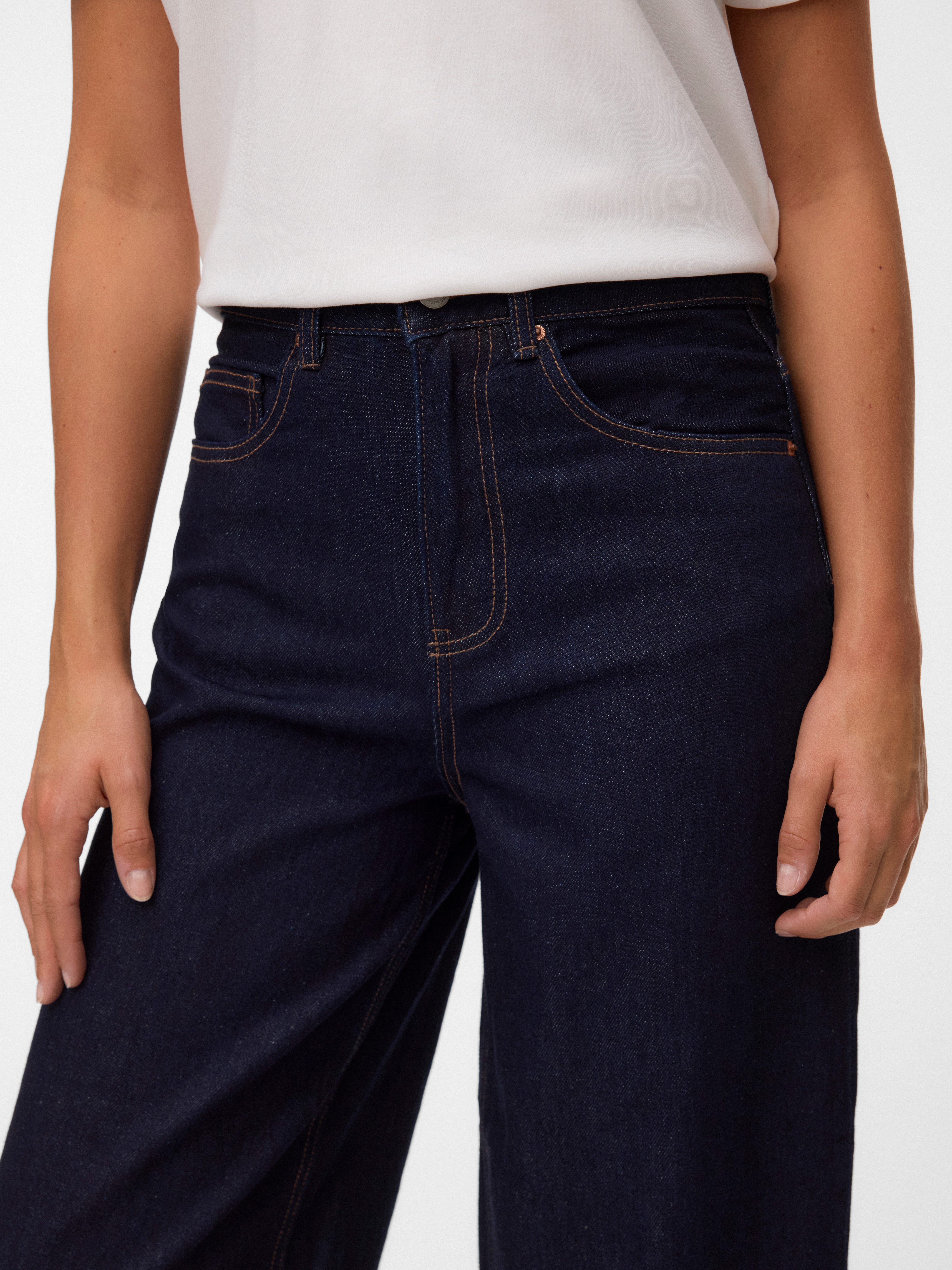 Vero Moda Weite Jeans VMBILLIE HR BARREL ANK JEANS LI3191 NOOS Baumwolle, high waist, barrel fit