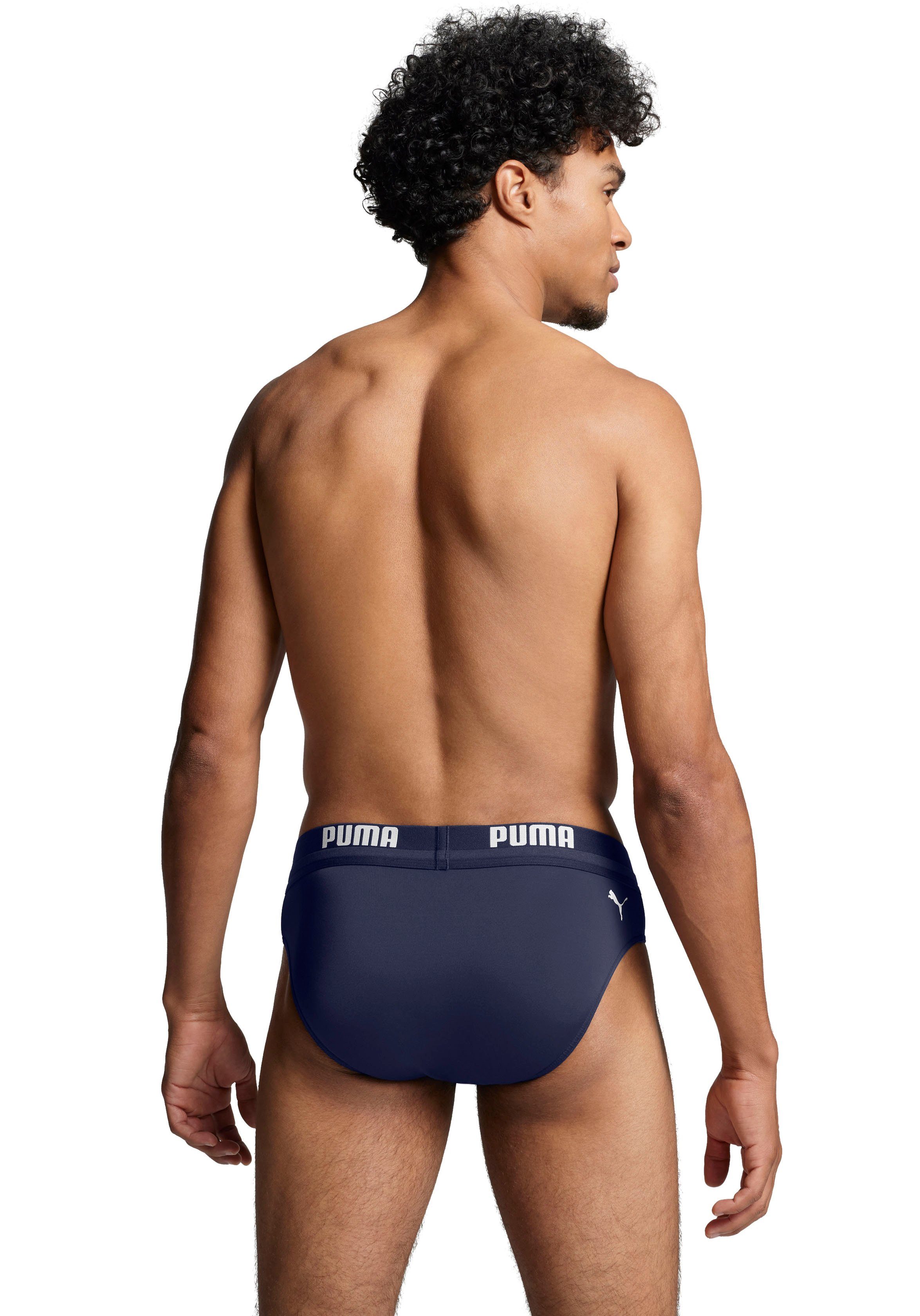 PUMA Badeslip PUMA SWIM MEN LOGO SWIM BRIEF mit elastischem Logobund