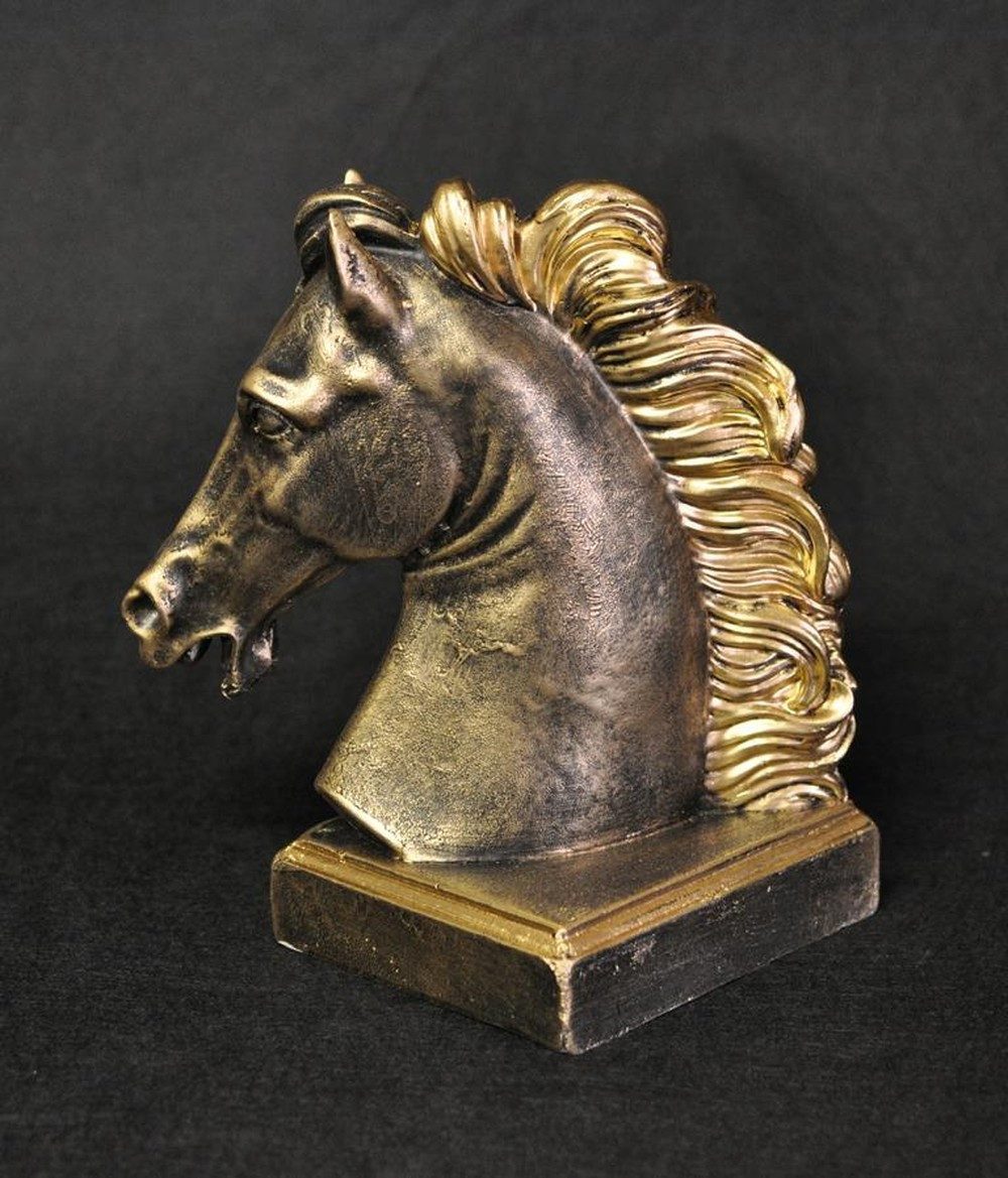 JVmoebel Tierfigur Pferde Büste aus Kunststein in elegantem Design, Made in Europa