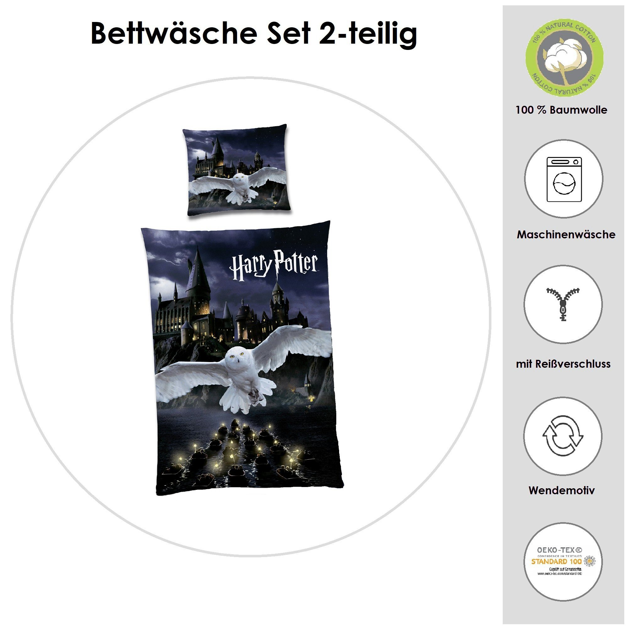 Familando Jugendbettwäsche Harry Potter Eule 135x200 günstig online kaufen