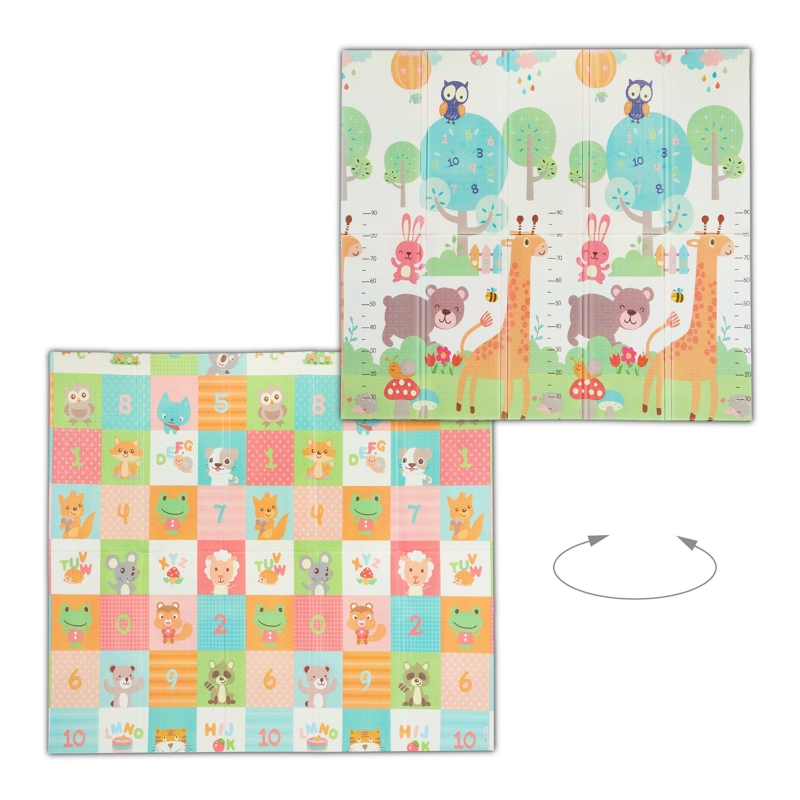 relaxdays Spielmatte Faltbare Spielmatte Tiere (1-St)