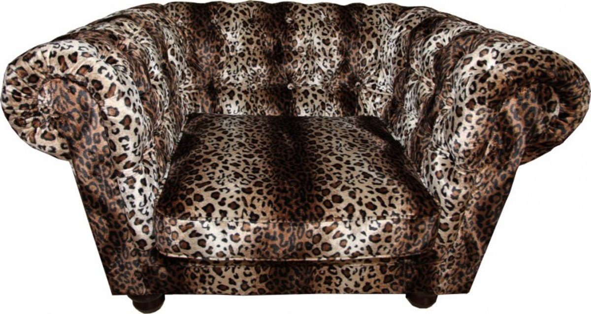 Casa Padrino Chesterfield-Sessel Limited Edition Designer Chesterfield Sessel Leopard Club Möbel