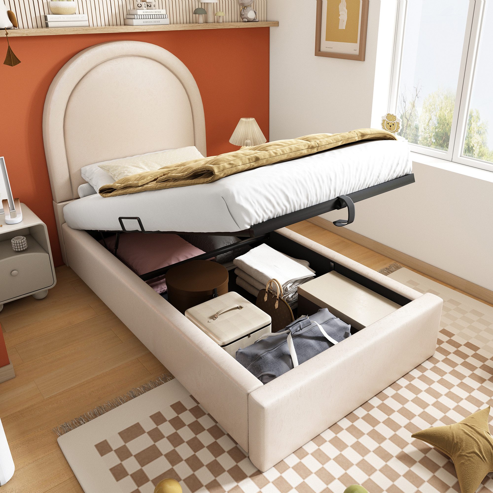 TavilaEcon Boxspringbett Einzelbett mit kosmischem Muster, günstig online kaufen