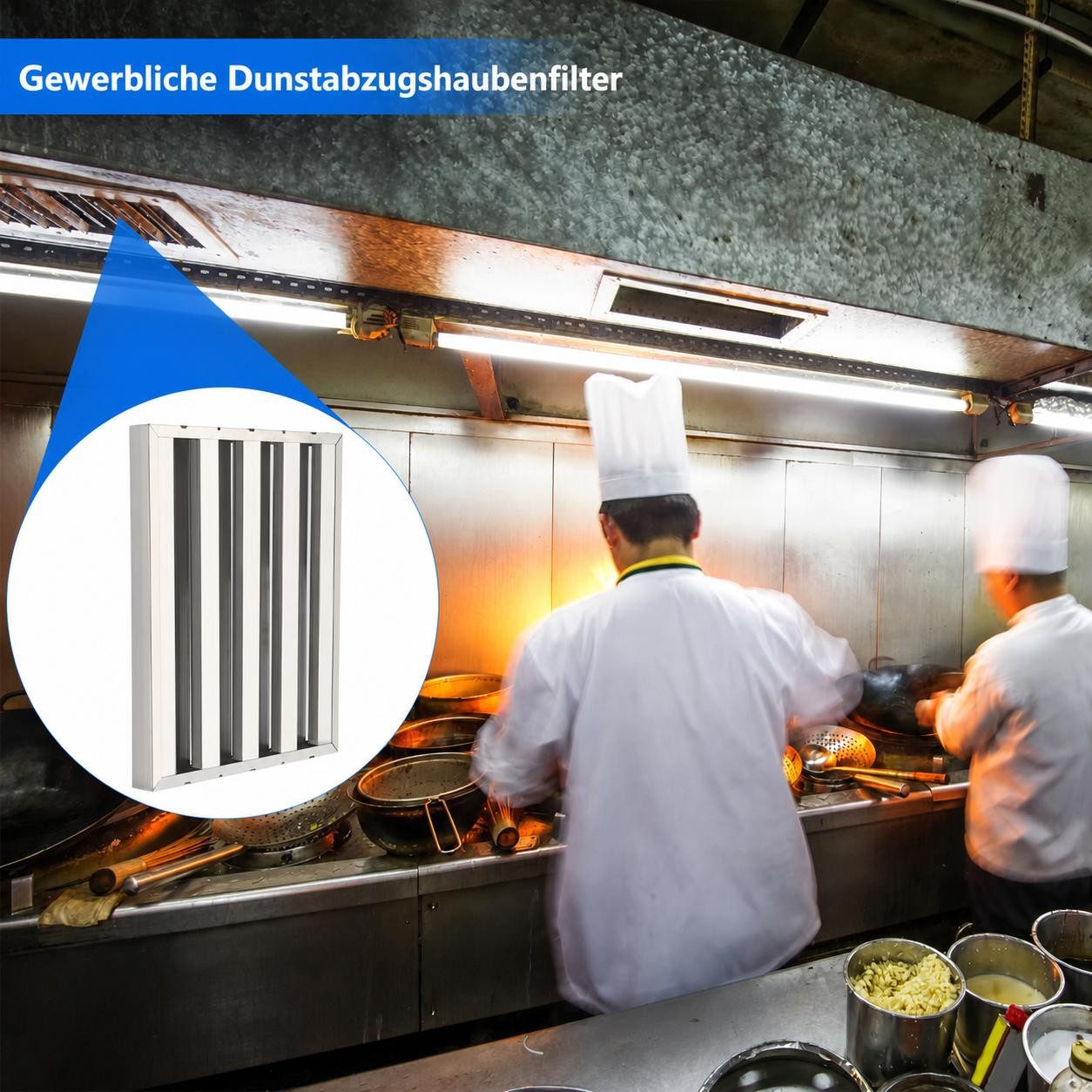 GarveeMore Wasserhahn-Wasserfilter 6er Set Ersatz-Fettfilter für gewerbliche Dunstabzugshauben