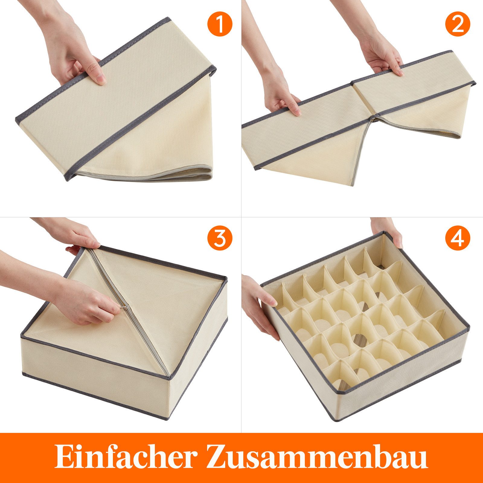 Lifewit Aufbewahrungsdose Unterwäsche Organizer,Stoff,faltbar, für Kleiderschrank,Kommode und. (16 St)