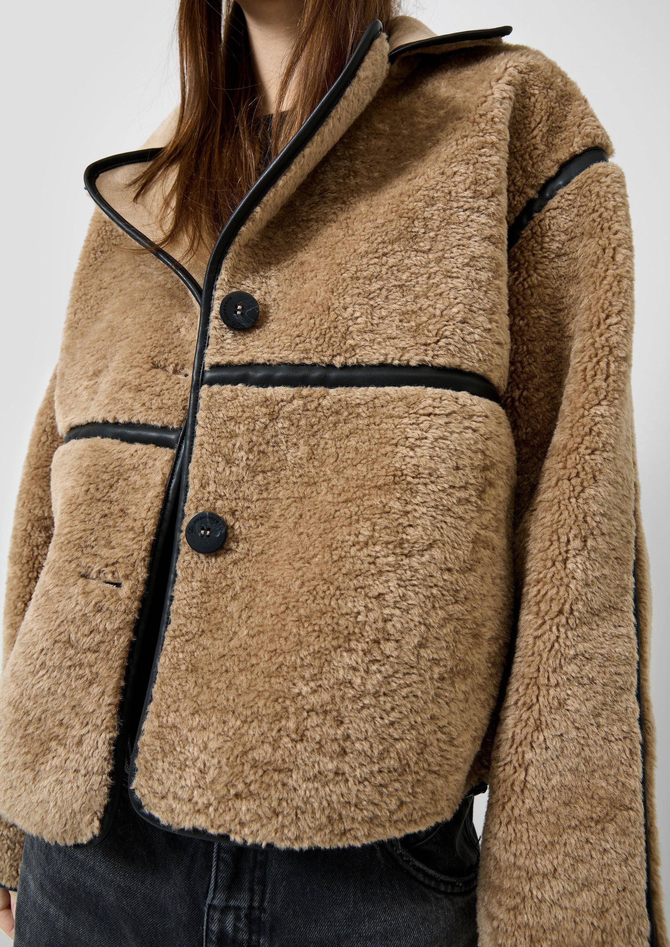 QS Funktionsjacke Outdoor-Jacke Jacke in Lammfelloptik – Bild 4 von 5