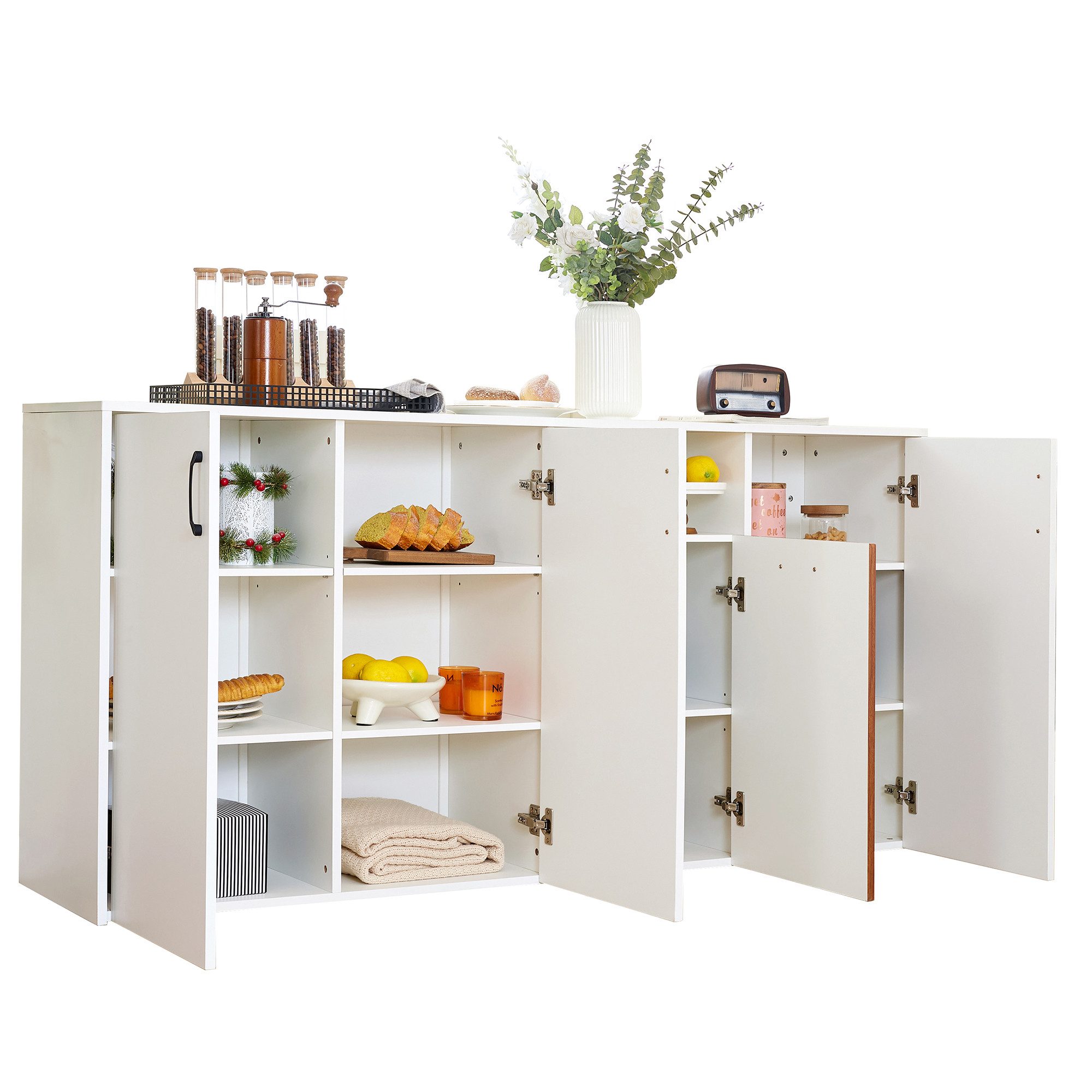 OKWISH Sideboard Aufbewahrungsschrank,Standschrank (Sideboard Schrank Weiß günstig online kaufen