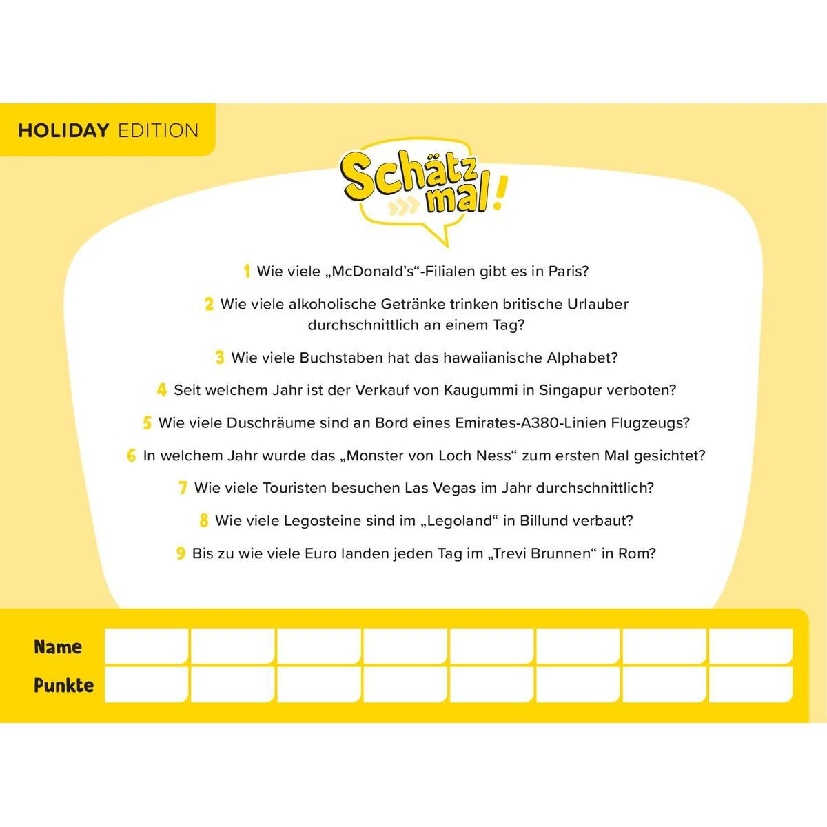 SMV Spiel Quiz Schätz mal! Holiday Edition