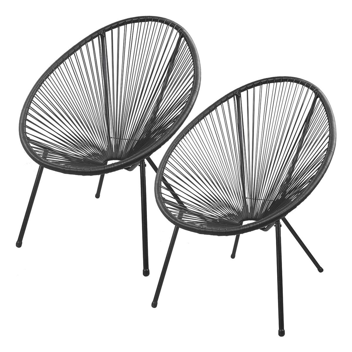 2-St), Seilbespannung Dalida Halbrunde in mit eleganter (Set, Garden Gartensessel Retro-Optik Gartensessel Pleasure