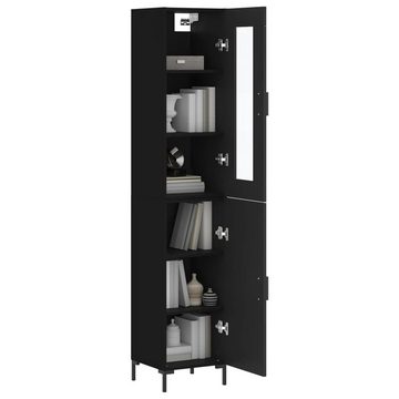 vidaXL Kleiderschrank Regal Highboard Schrank Schwarz 34,5x34x180 cm Holzwerkstoff