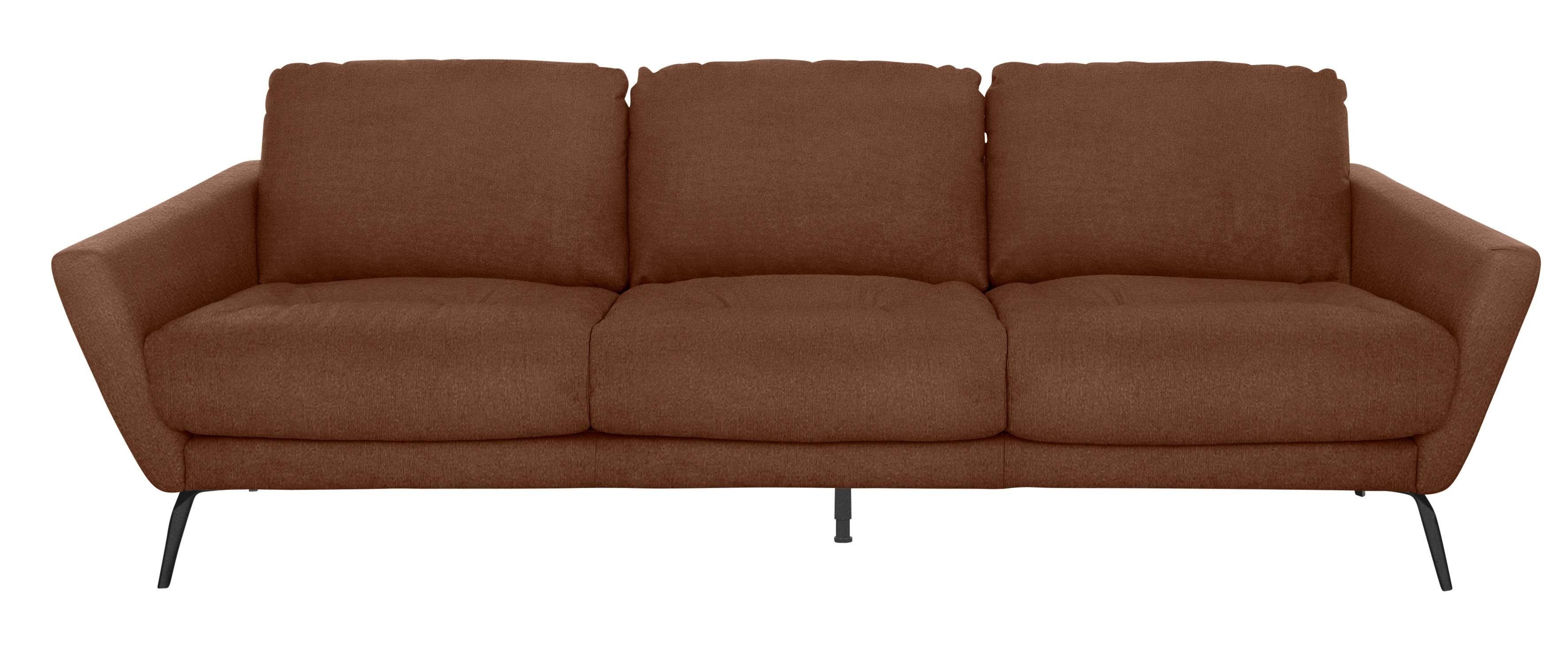 Big-Sofa Sitz, Füße W.SCHILLIG dekorativer softy, schwarz Heftung im mit pulverbeschichtet