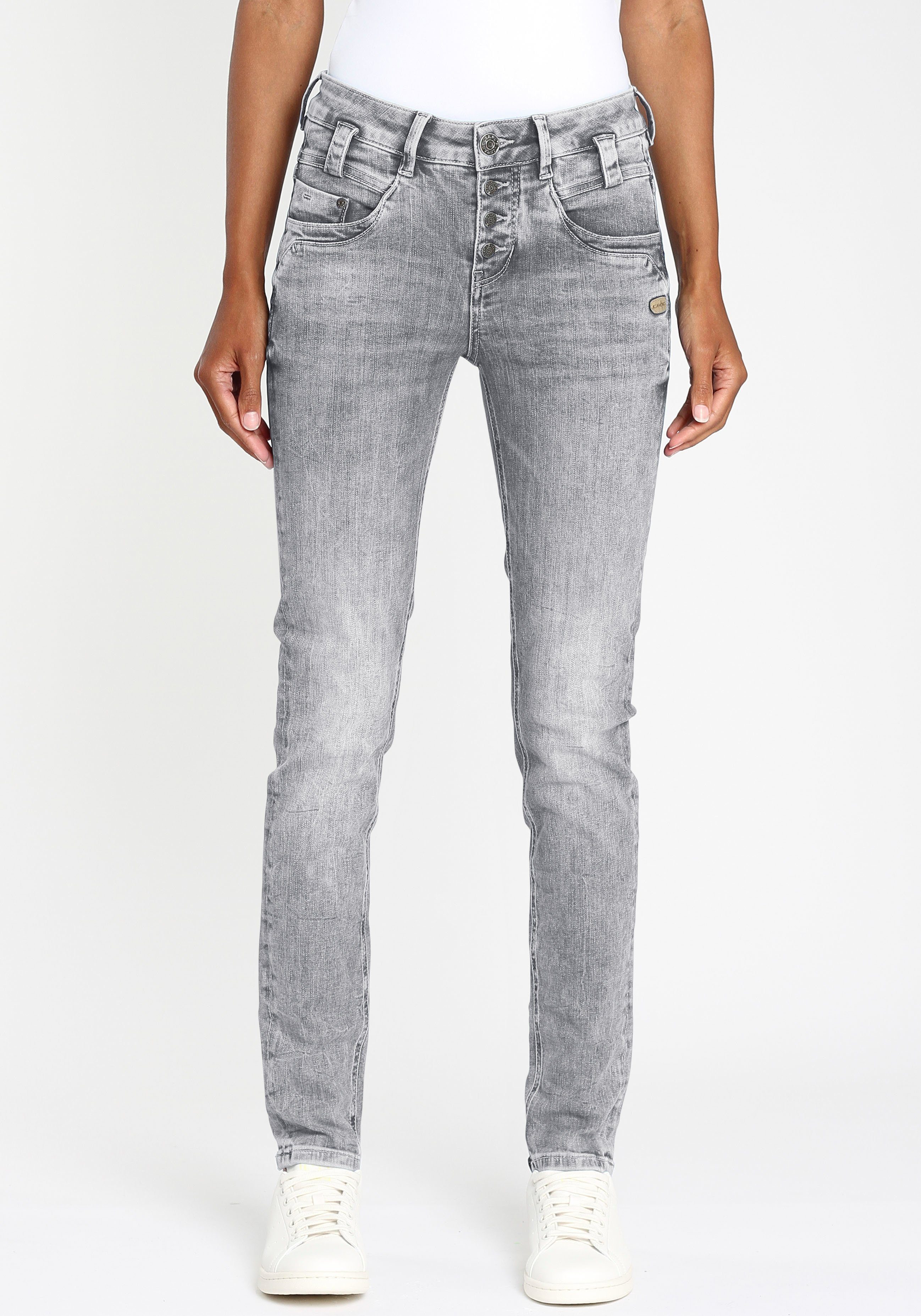 GANG Slim-fit-Jeans 94CARLI mit offener Knopfleiste