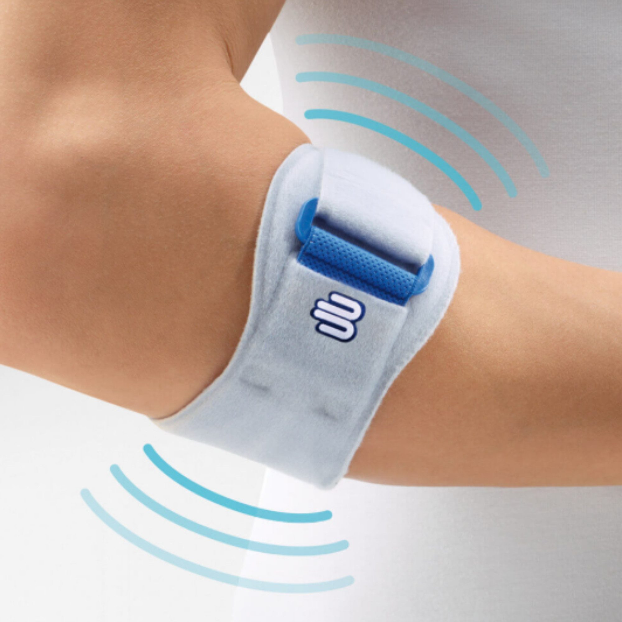 Bauerfeind Ellenbogenbandage EpiPoint Schmerzlindernde Ellenbogenspange, Titan, Made in Germany