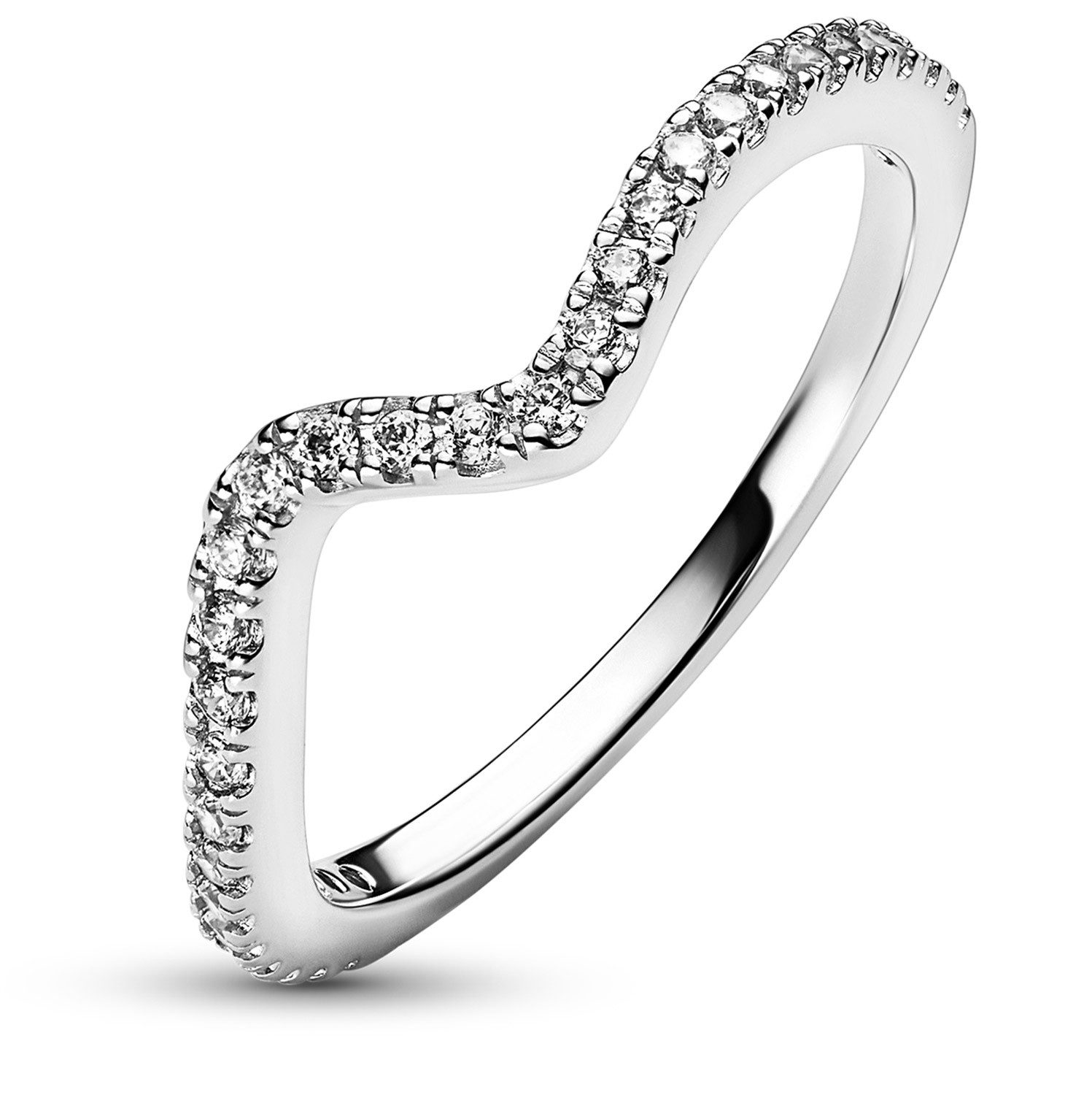 Pandora Fingerring DamenFunkelnde Welle Silber