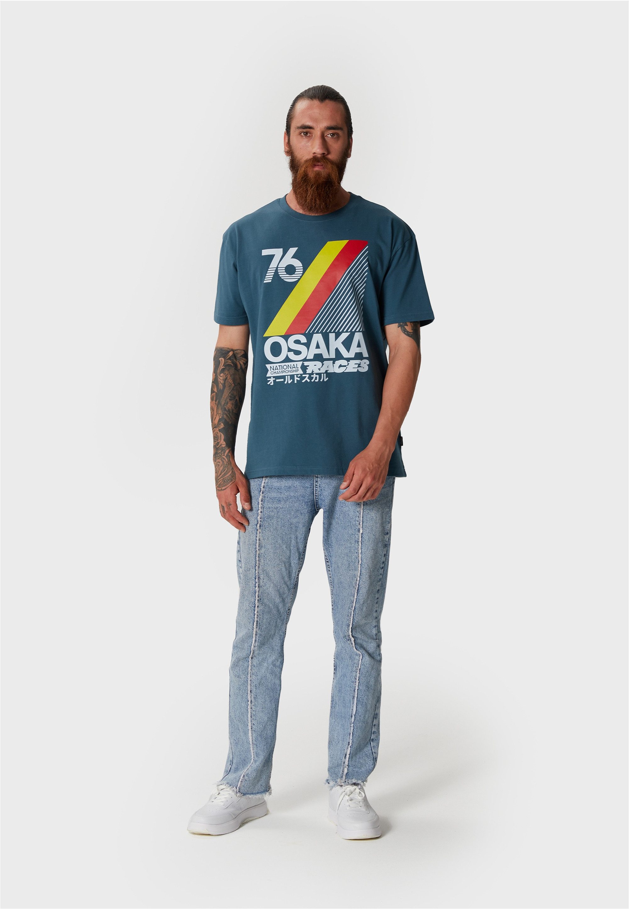 Oldskull T-Shirt Retro Japan City (1-tlg) mit angesagtem Print im Vintage-Stil