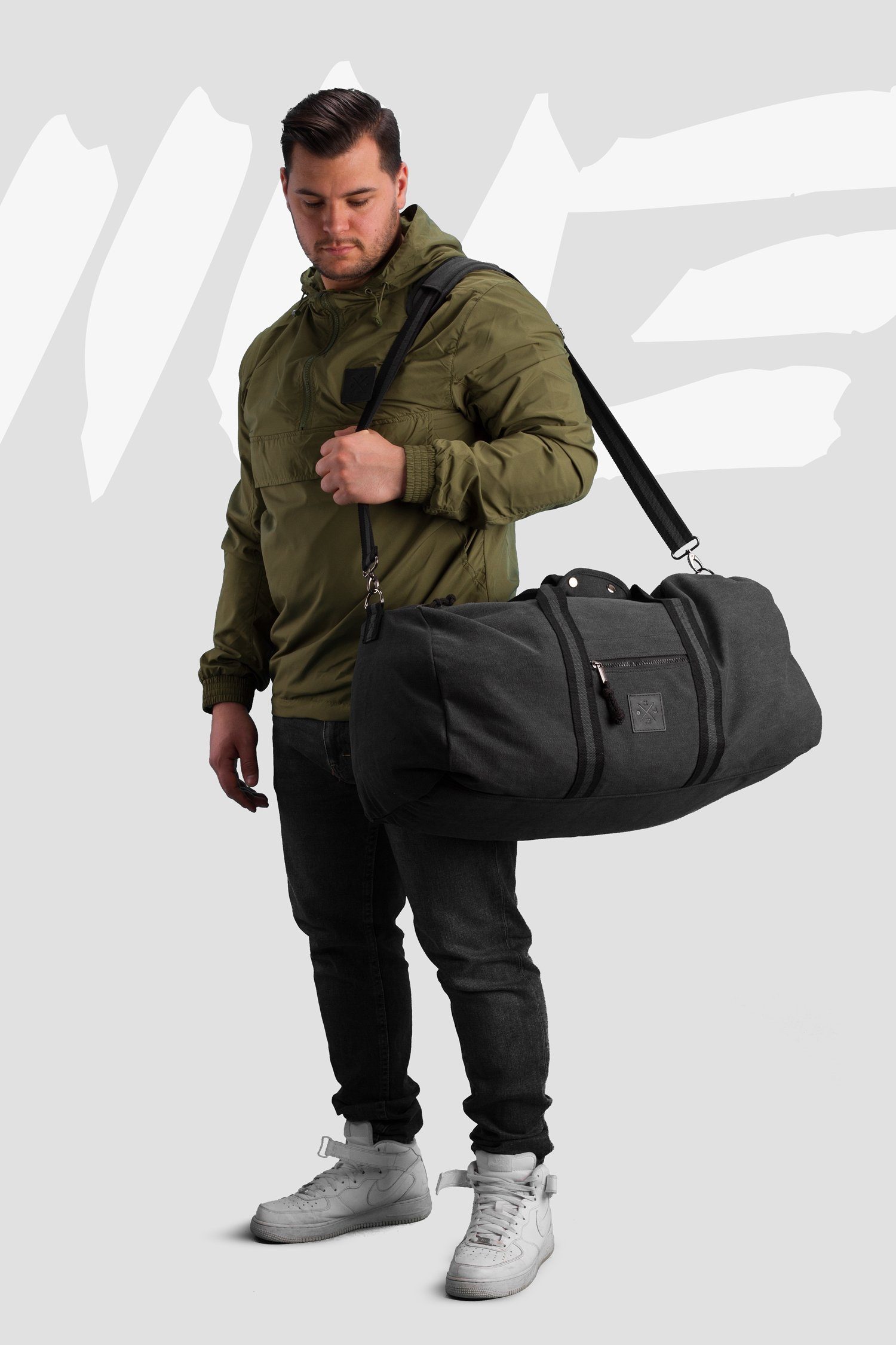 Manufaktur13 Sporttasche Canvas Duffel Bag - Sporttasche, Barrel Bag, Reisetasche, Duffle, 45L Fassungsvermögen