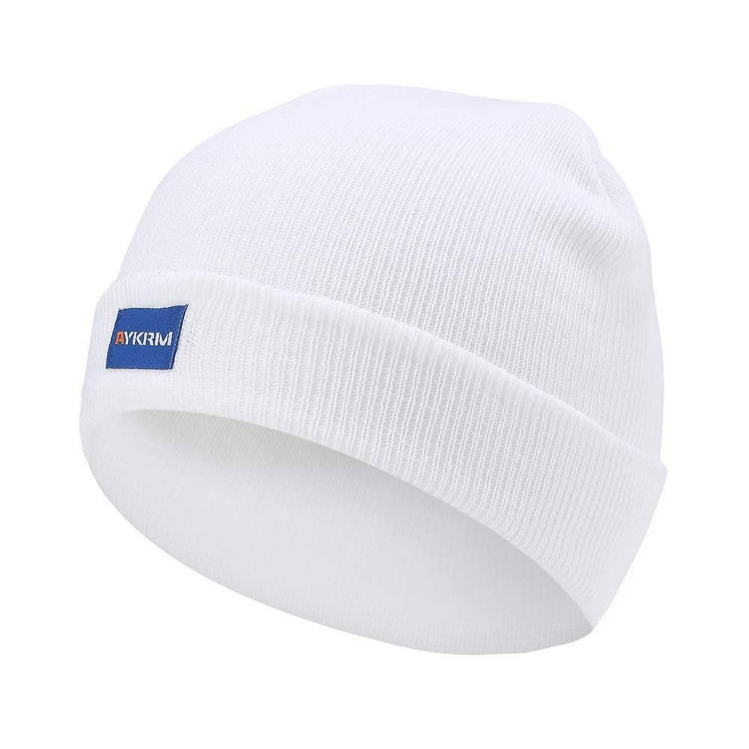 LuxusKollektion Strickmütze Strickmütze Herren 9 Farben Weiß (1-St)