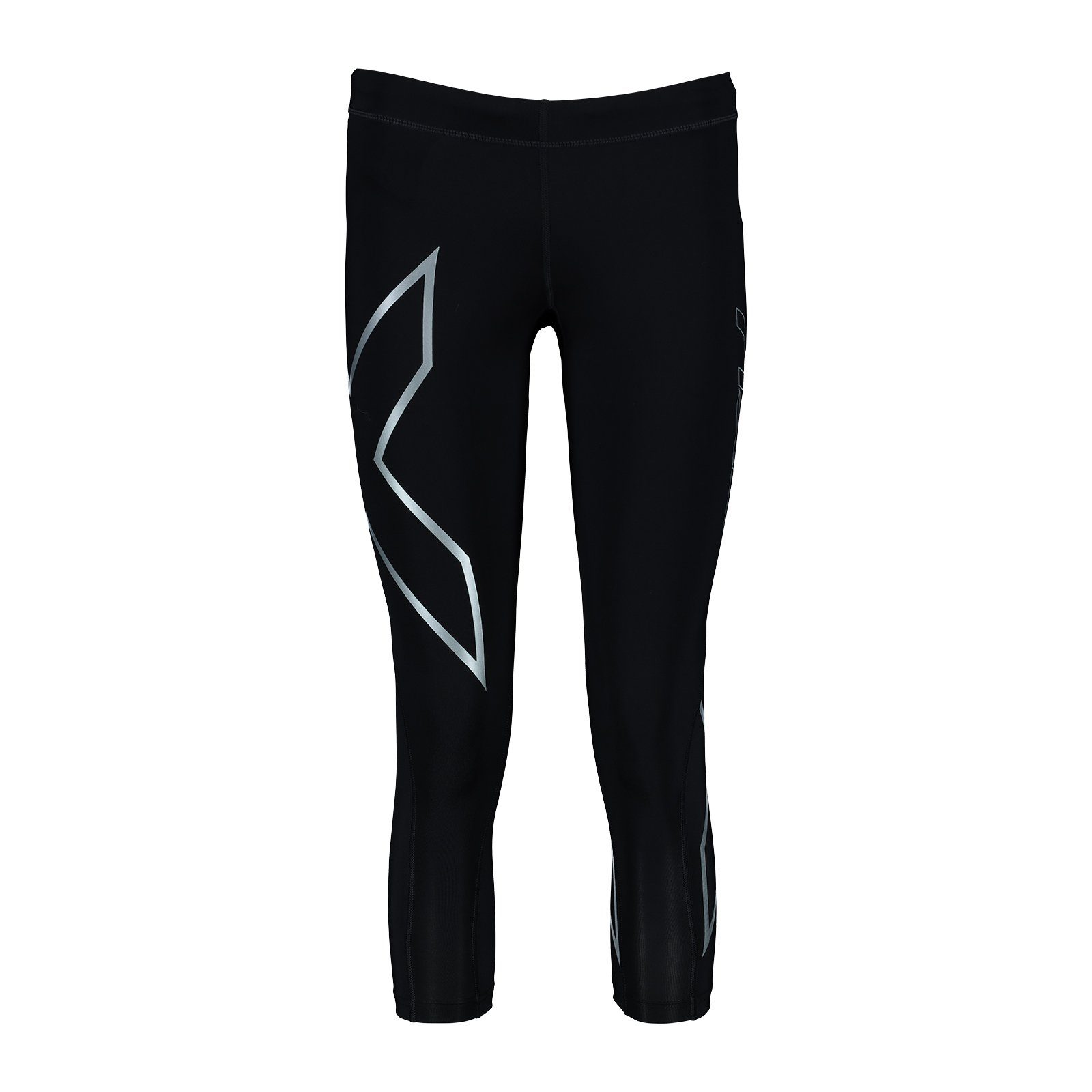 und Kniesehen Wadenmuskeln Kompressionshose Compression (1-tlg) lang Black/Silver Sporthose Kompressionsunterstützung Quadrizeps, Core Adduktoren, Gesäß, Tights für 2xU