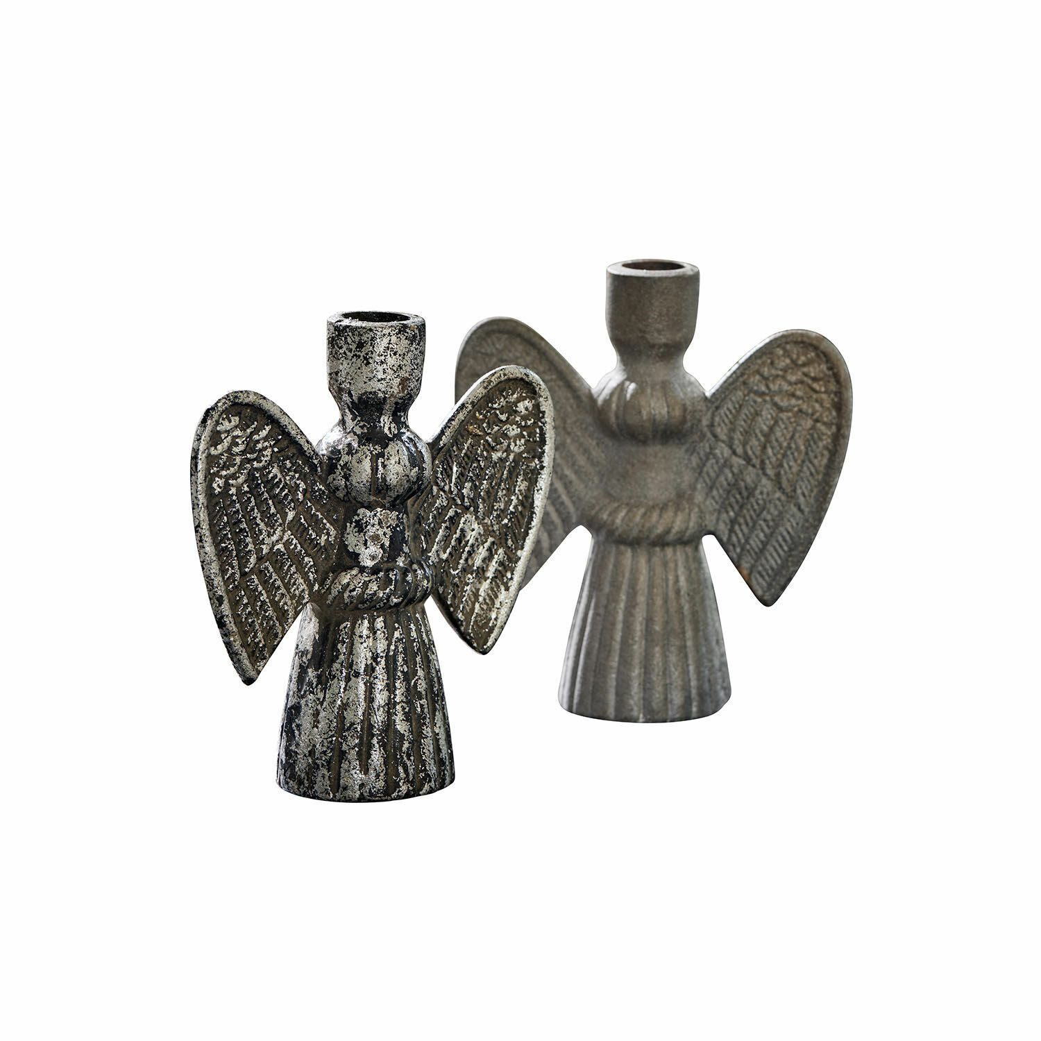 Mirabeau Kerzenständer Kerzenhalter 2er Set Auvine grau/antikschwarz günstig online kaufen