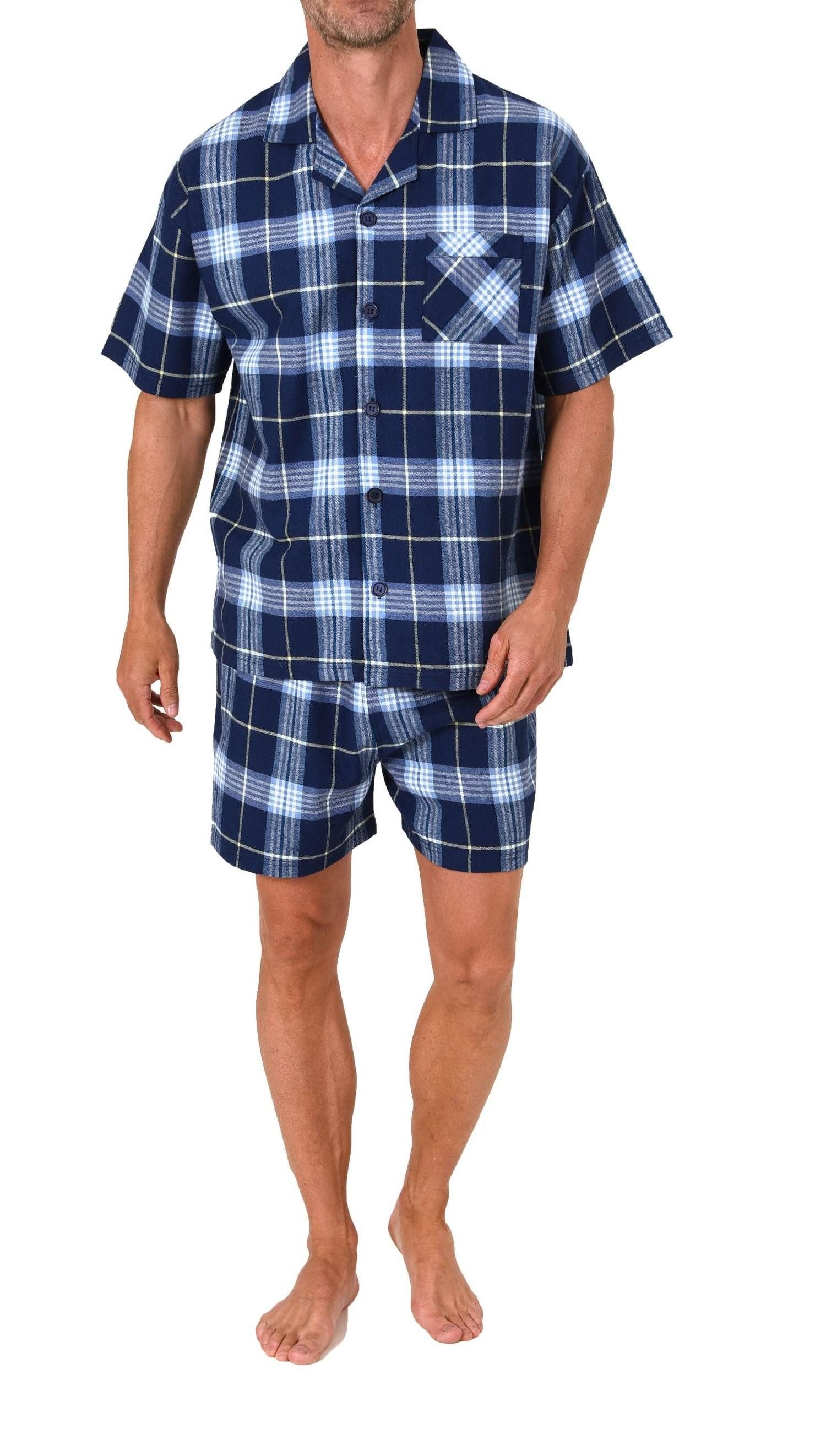 Normann Pyjama Normann Herren Flanell kurzarm Schlafanzug Shorty – auch in Übergröße – Bild 3 von 5