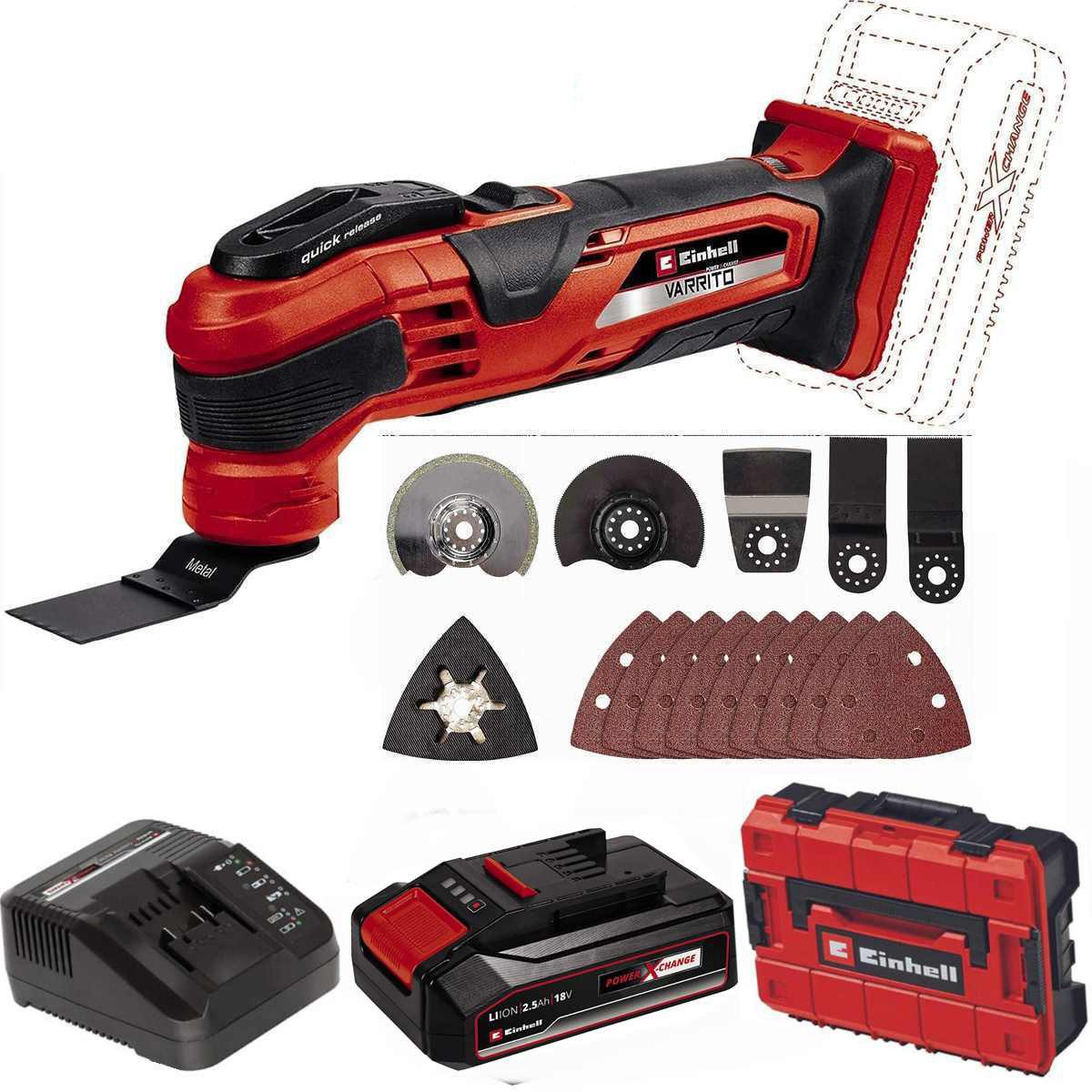 Einhell Akku-Multifunktionswerkzeug Multifunktionswerkzeug VARRITO 18V Akku 2.5 Ah, Ladegerä, S-F Koffer