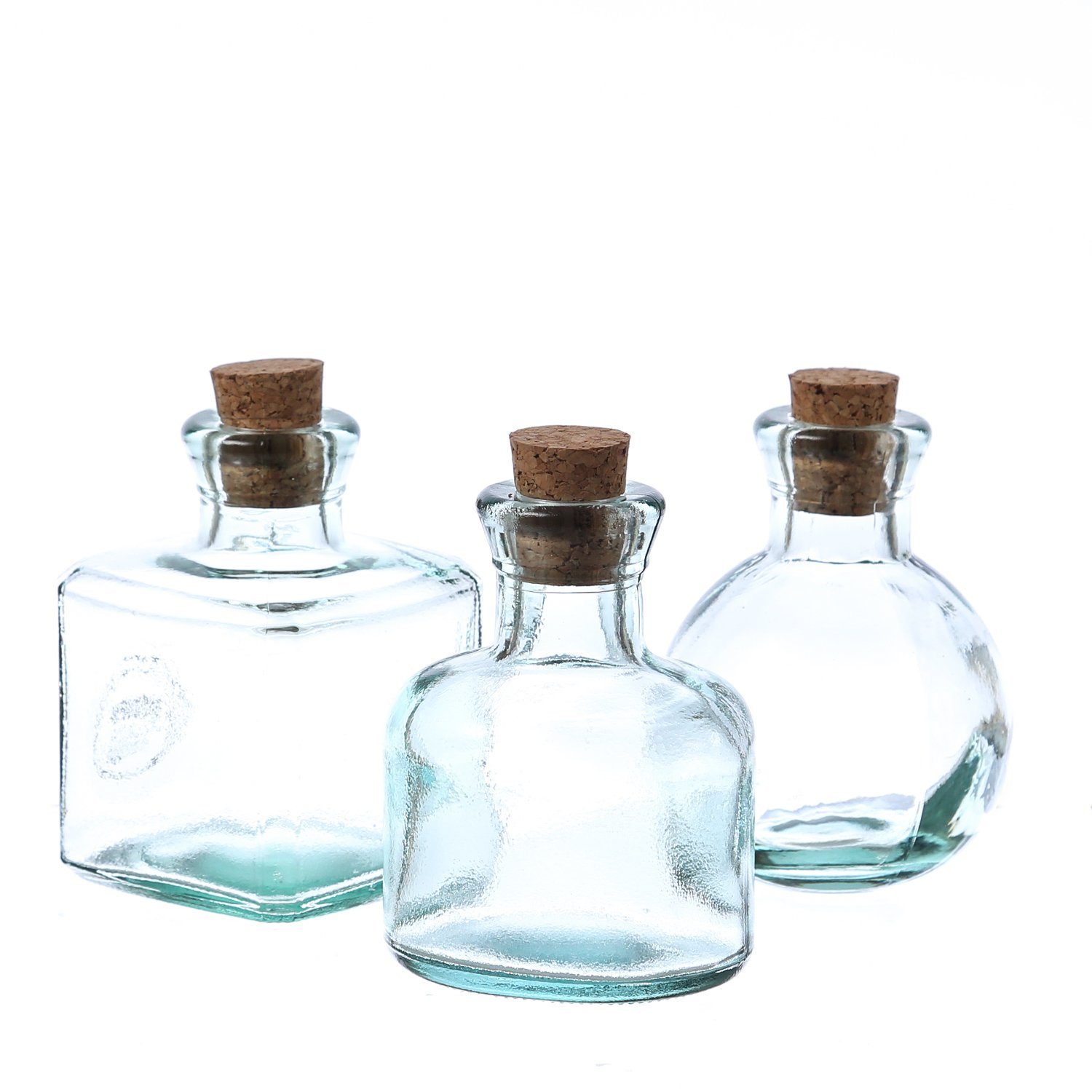 Stück, Deko Set 3 MARELIDA Vorratsglas mit (3-tlg) Glas, Flaschen Glas Korken Recyclingglas