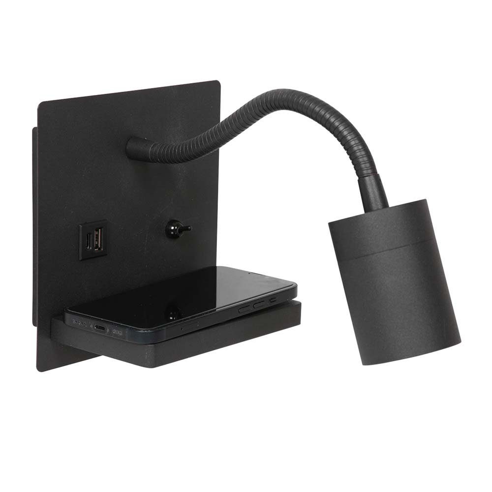 Steinhauer LIGHTING LED Wandleuchte, LED-Leuchtmittel fest verbaut, Wandleuchte LED Schlafzimmerleuchte Wandlampe Metall Schwarz