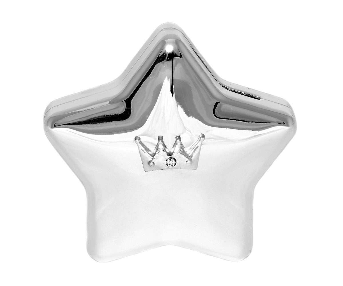 Brillibrum Spardose Spardose Silber Stern Krone Spardose Kinderspielzeug Geldgeschenk