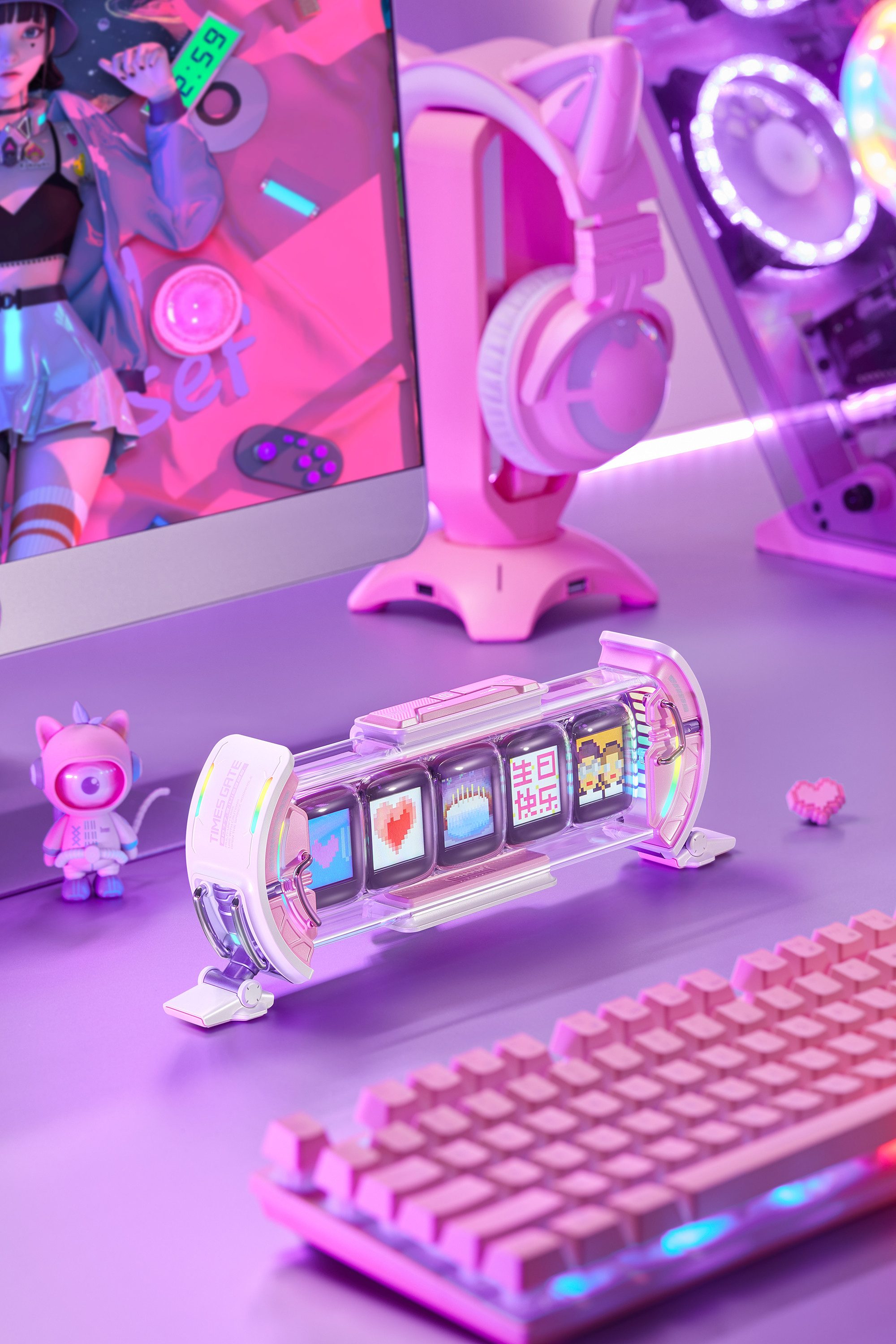 DIVOOM Bilderrahmen Divoom - Times Gate Informatives Pixel Display pink günstig online kaufen