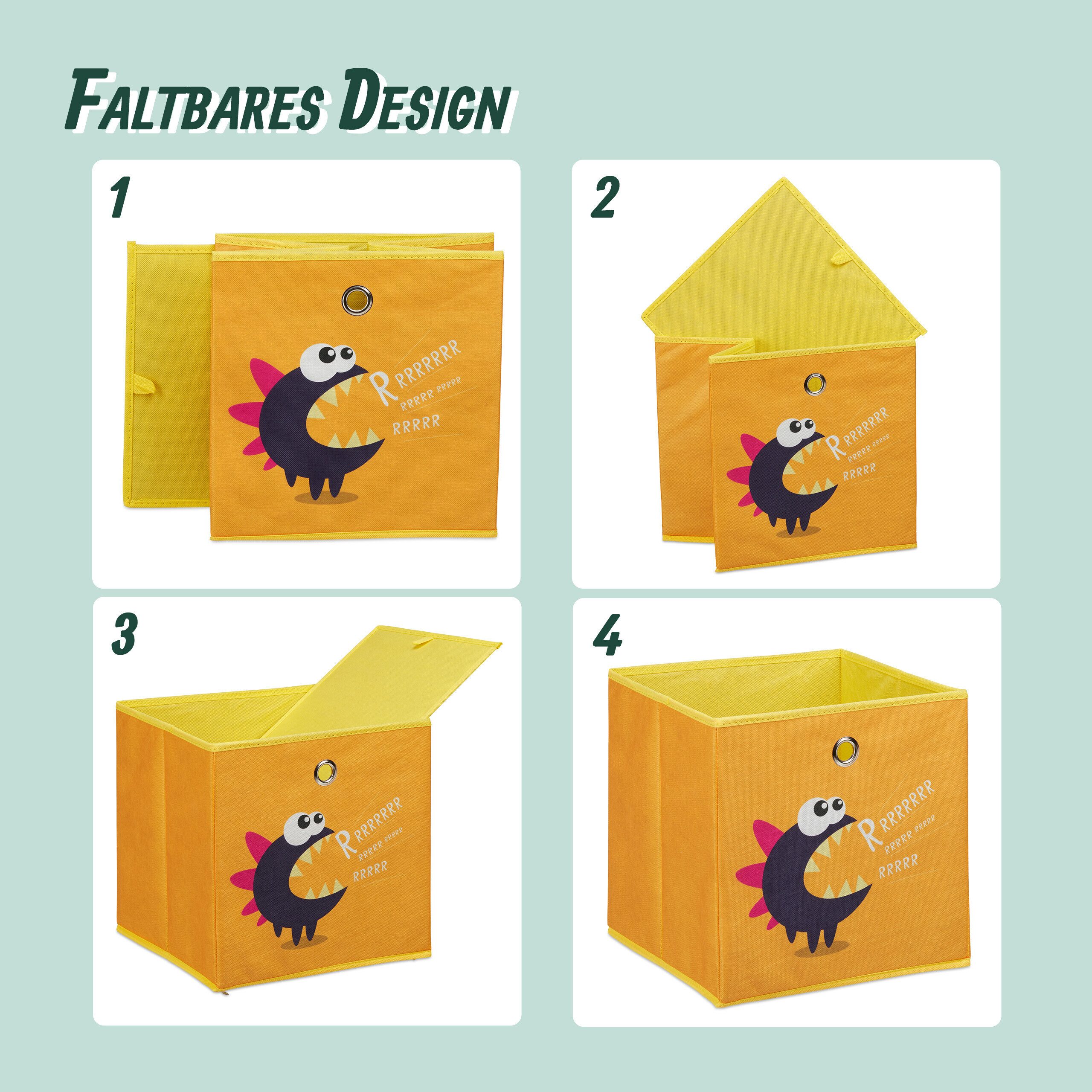 relaxdays Faltbox Kinder Aufbewahrungsboxen im 4er Set (4 St), B – Bild 5 von 5