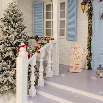 näve Dekolicht, Weihnachtsmann Weihnachtsdeko LED XMAS Holz Kiefer Innen- und Außen
