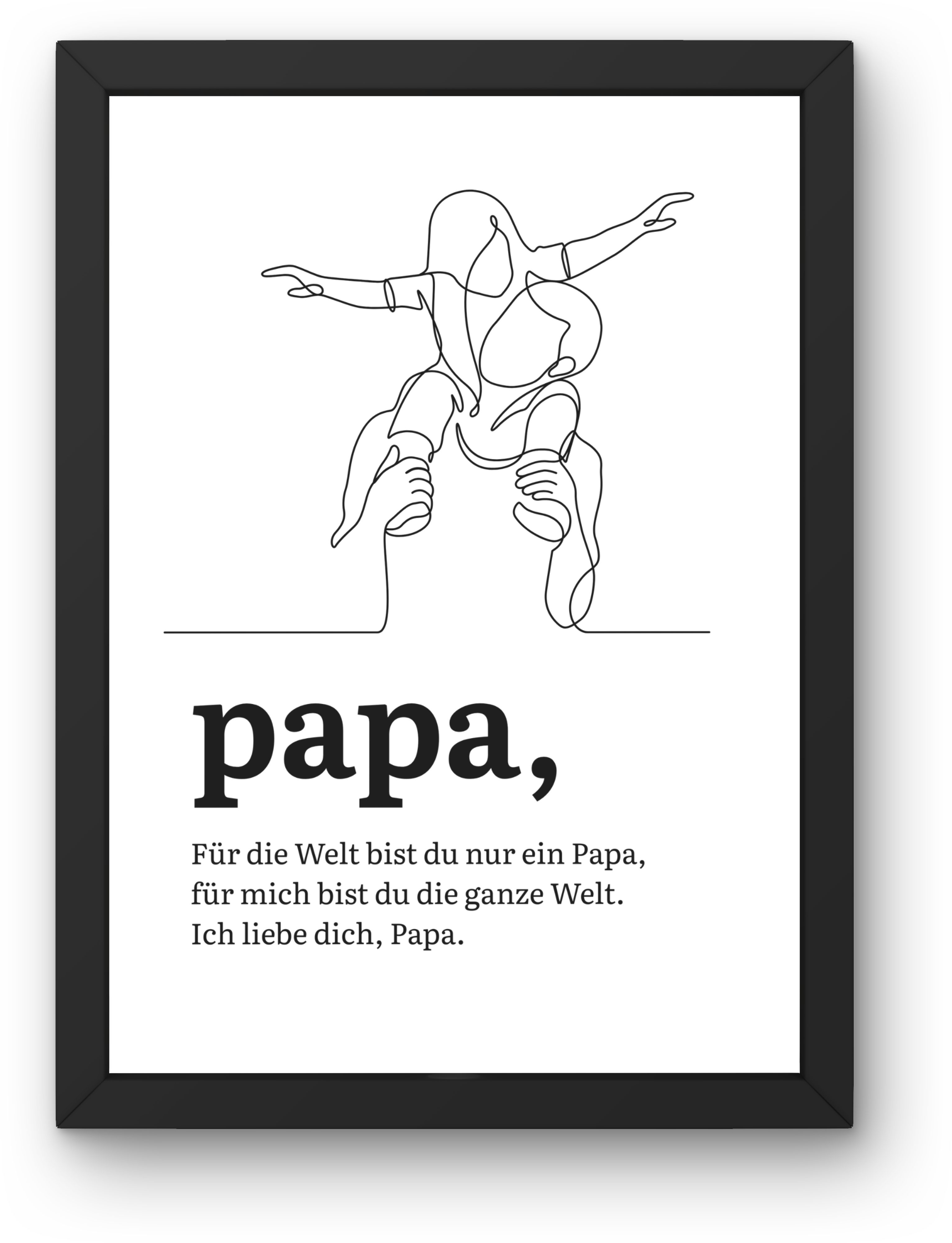 SchenkMitHerz Bild Vatertagsgeschenk – Poster mit schwarzem Rahmen A4 oder A3, Design-4