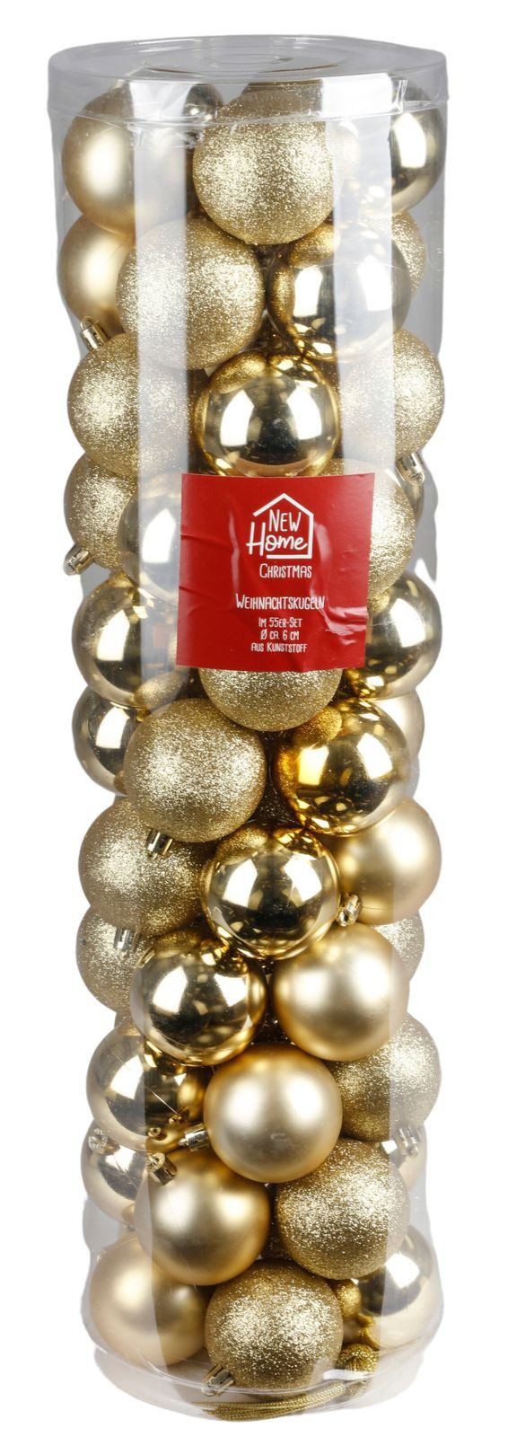 BURI Weihnachtsbaumkugel Weihnachtsbaumkugeln gold 55-tlg Christbaumschmuck Baumschmuck