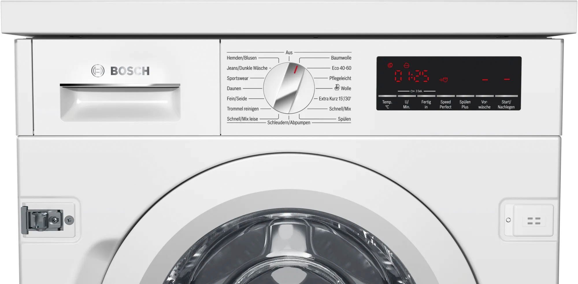BOSCH Einbauwaschmaschine Serie 8 WIW28443, 8 kg, 1400 U/min, AquaStop, Speed Perfect, Nachlegefunktion, Kurzprogramme – Bild 3 von 5