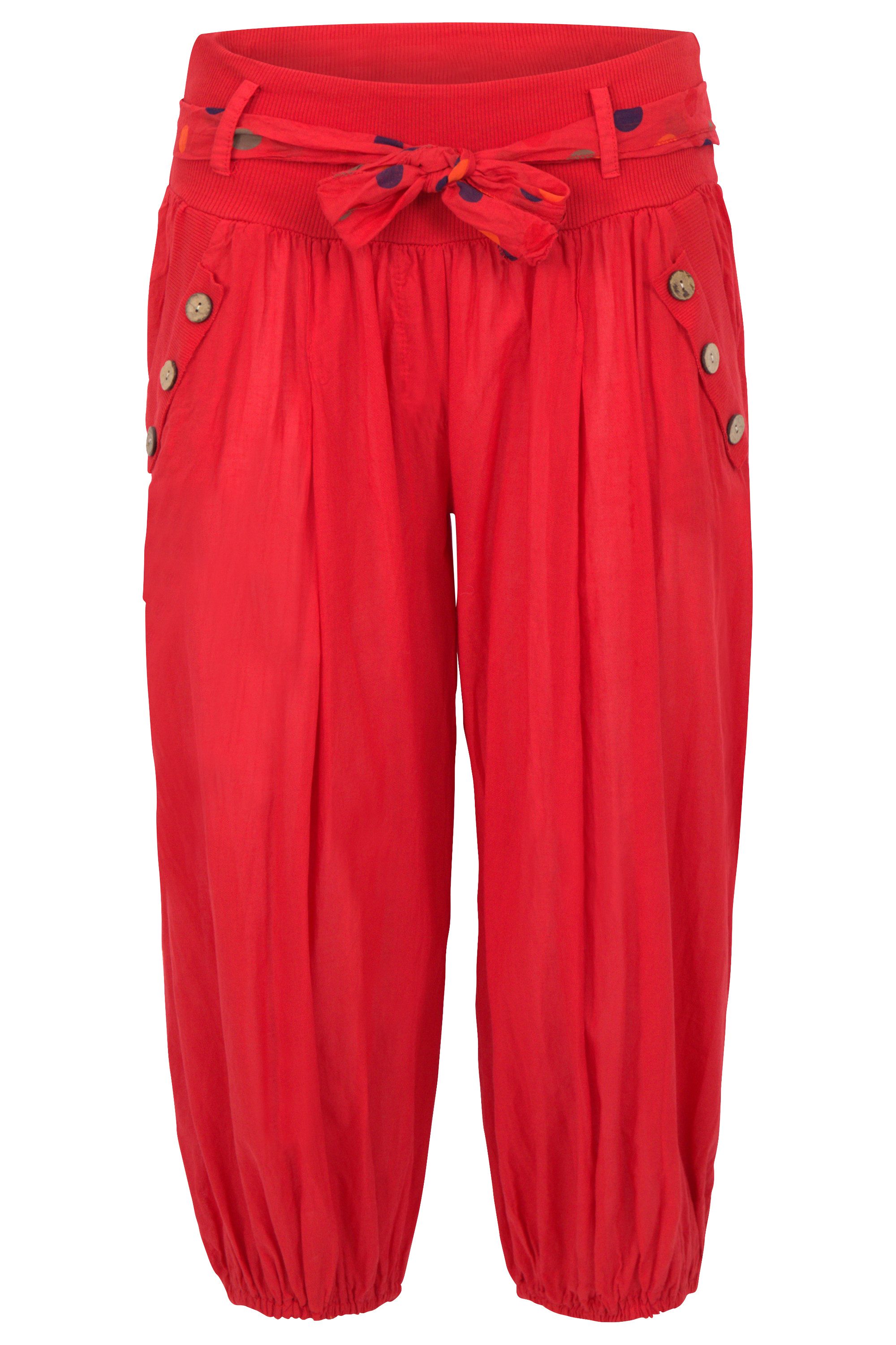 malito more than fashion Caprihose malito Damen Pumphose in Unifarben, lässige kurze Hose, Bermuda für Pumphose in Unifarben Einheitsgröße