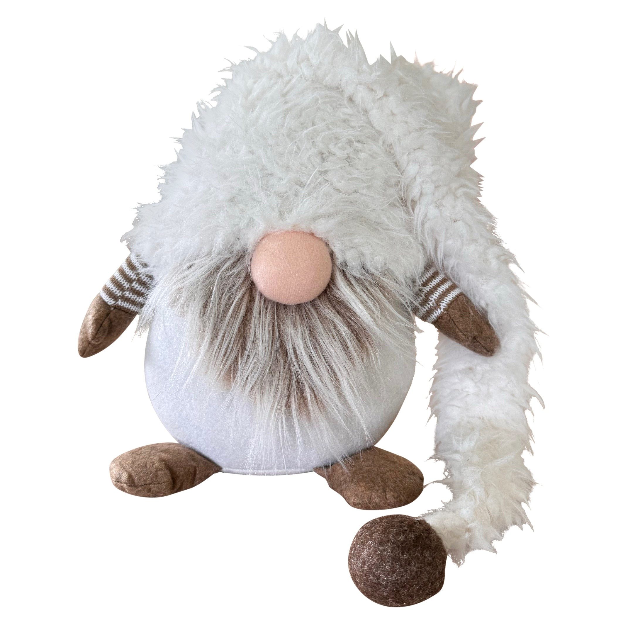 Online-Fuchs Weihnachtsfigur süßer Wichtel mit Zipfelmütze, Teleskopbeinen und LED-Beleuchtung (Weihnachten Deko, bis zu 80 cm groß), inkl. 6-Stunden Timerfunktion