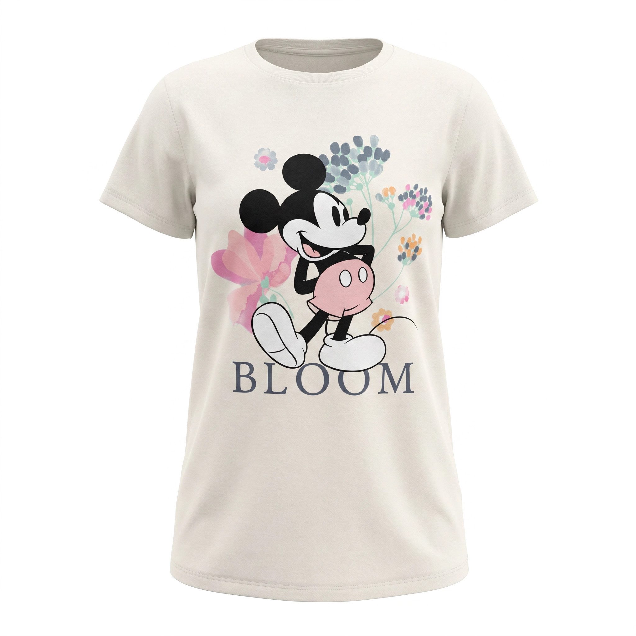Disney Pyjamaoberteil Disney Mickey Maus Damen kurzarm Schlafshirt Baumwolle