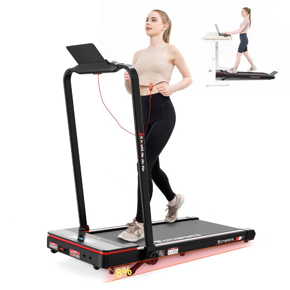 CITYSPORTS Laufband WP3S Klappbares Laufband für Zuhause 1400W Walking/Jogging Pad (Tool kits, Schmiermittel), 1-12km/h Max.Tragfähigkeit 110 kg, Bluetooth APP-Funktion