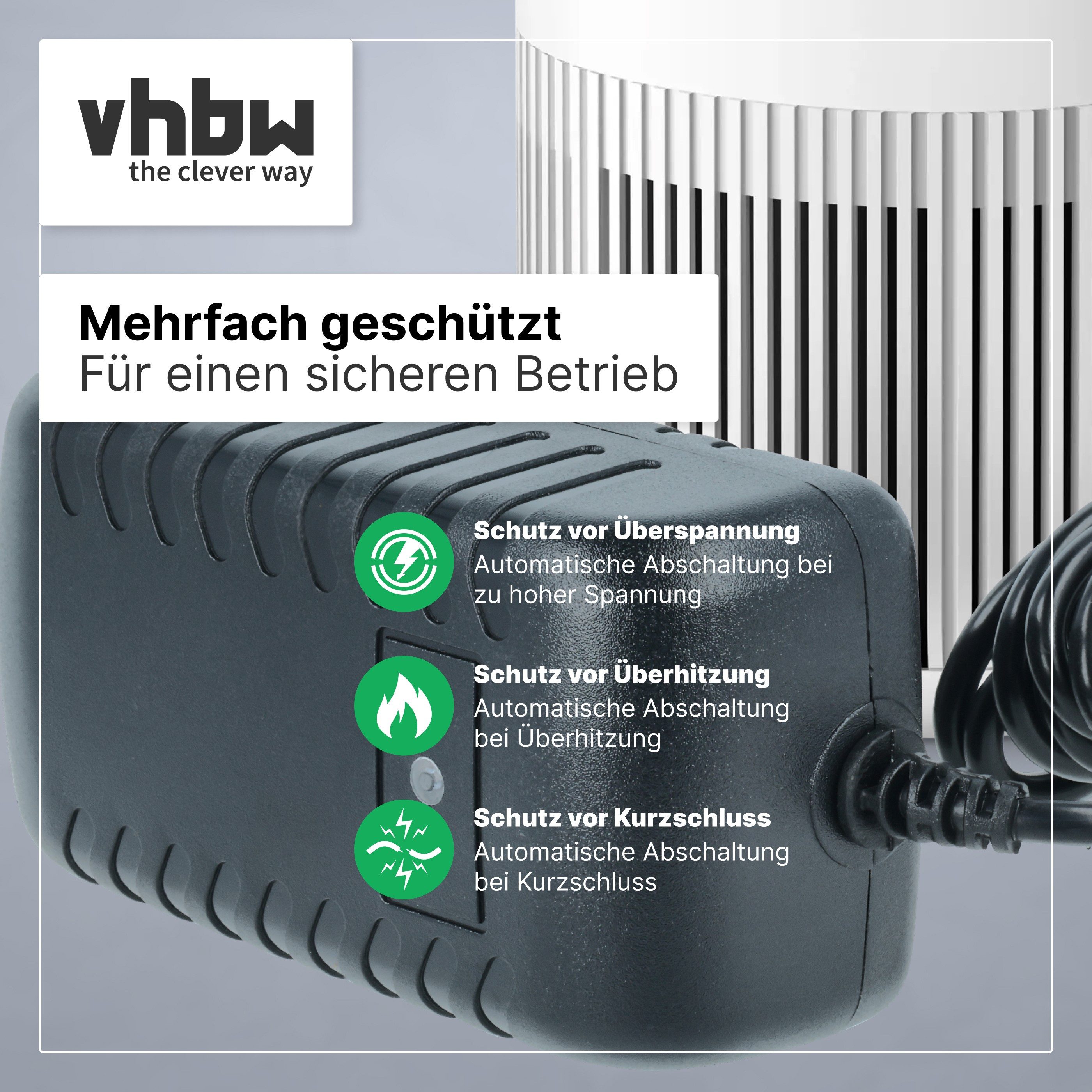 vhbw passend für Philips 800 Series AC0820, AC0819, AC0830 Luftreiniger Netzteil (Ersatznetzteil für Ihren Luftreiniger, Netzgerät mit Euro-Stecker zum) – Bild 5 von 5