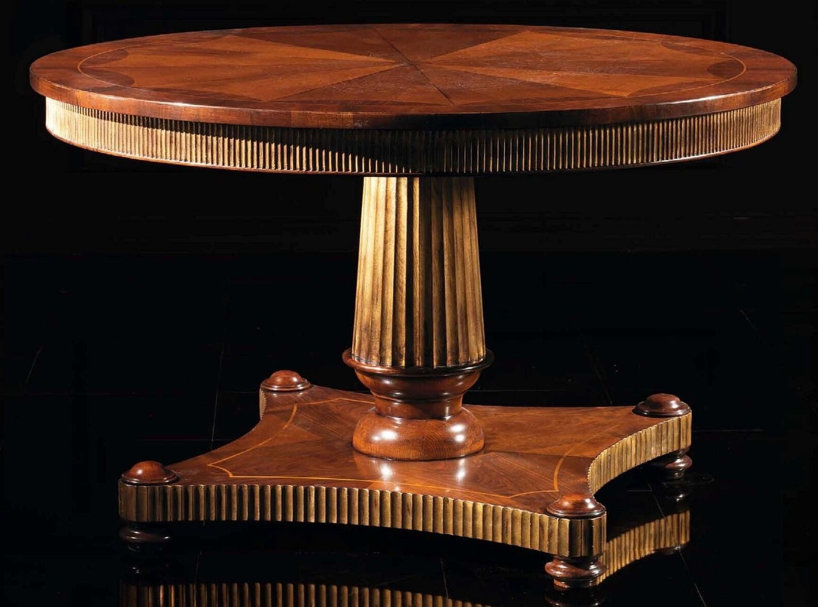 Xlmoebel Esstisch Brauner Designer Esstisch aus Holz im modernen Stil, rund, Made in Europa