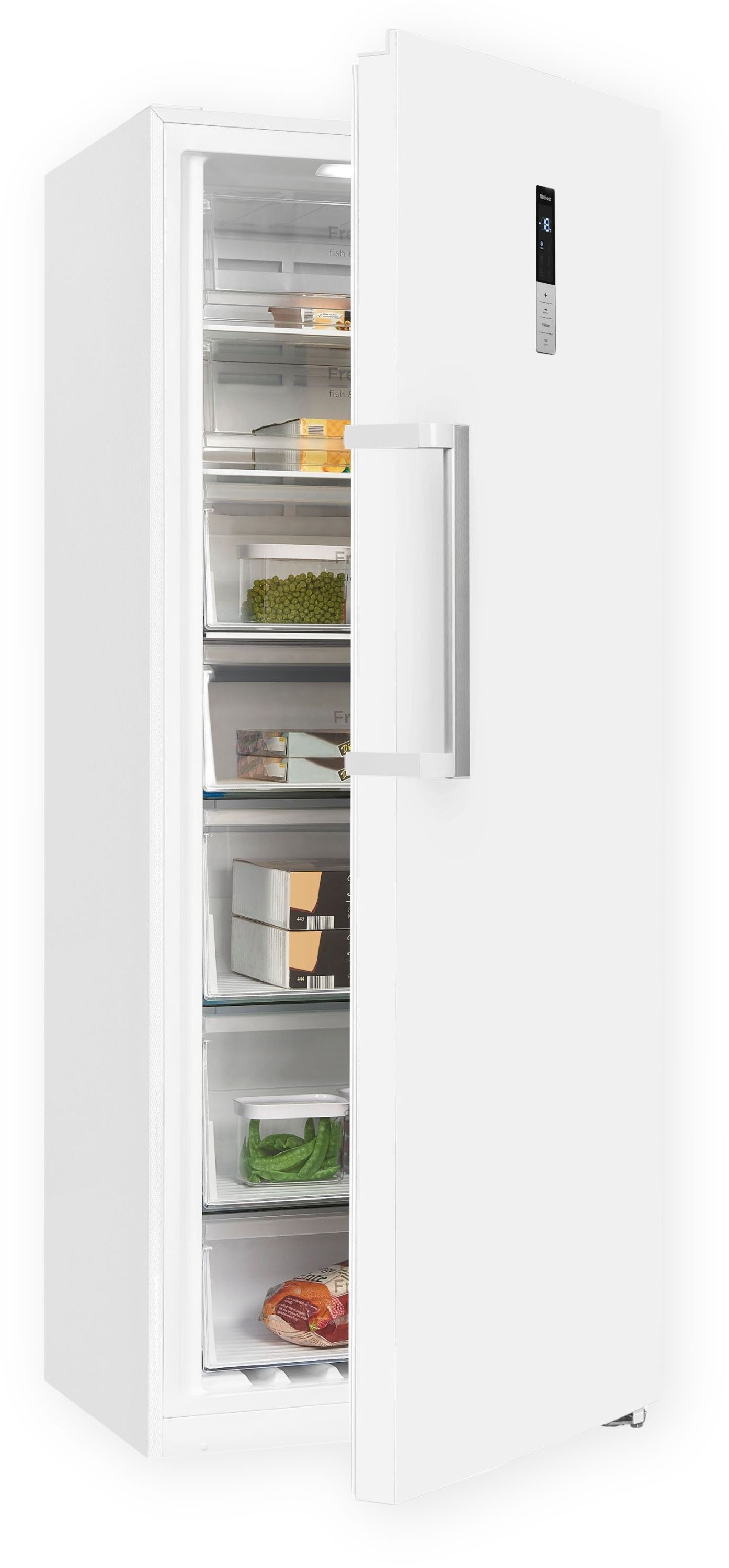 exquisit Gefrierschrank GS380-NF-H-050D weiss, 185,5 cm hoch, 71 cm breit, Türanschlag wechselbar