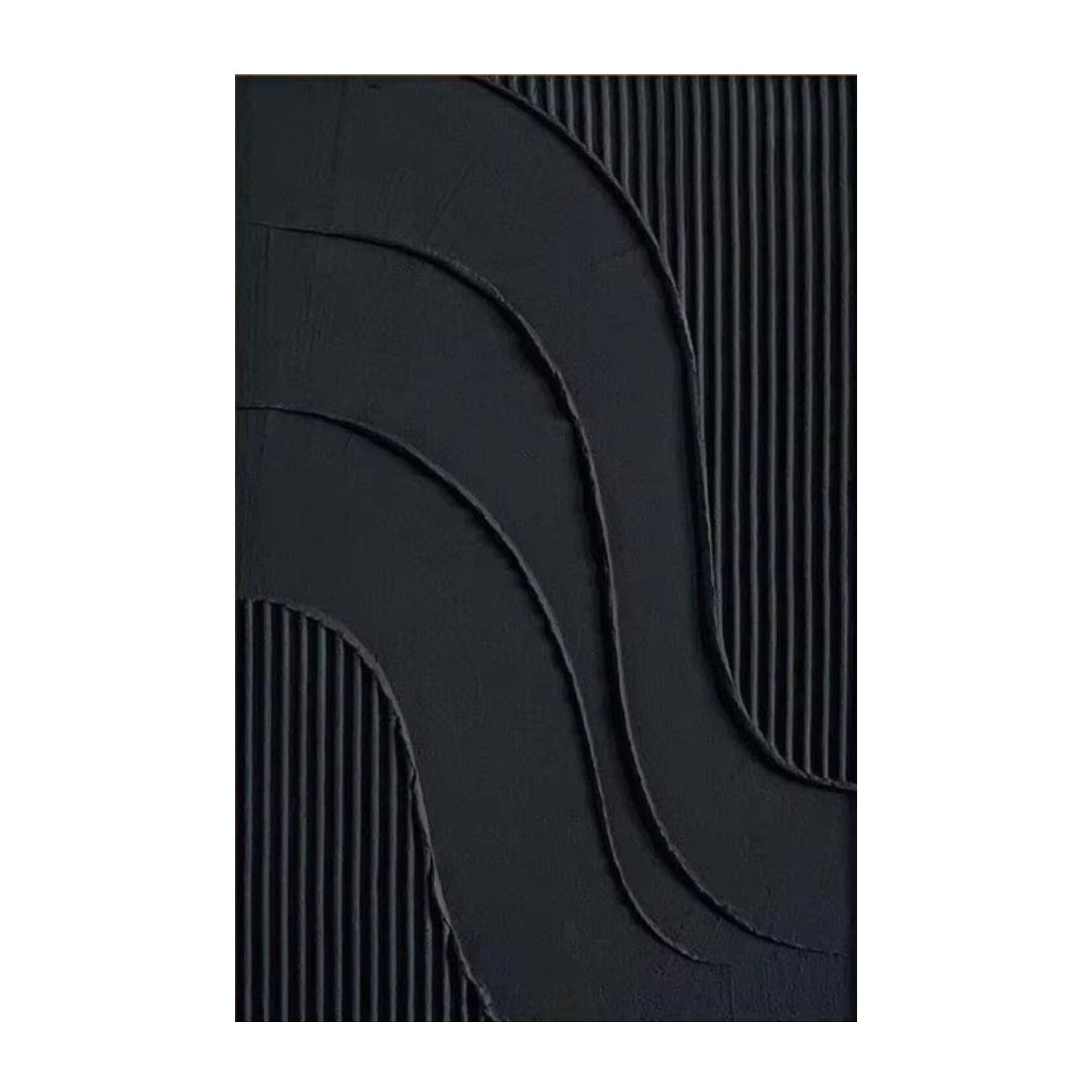 TPFLiving Kunstdruck OHNE RAHMEN, Nordic Art - Abstrakte Linien und Formen - (Leinwandbild XXL), Farben: Farben: SchwarzGröße: 15x20cm