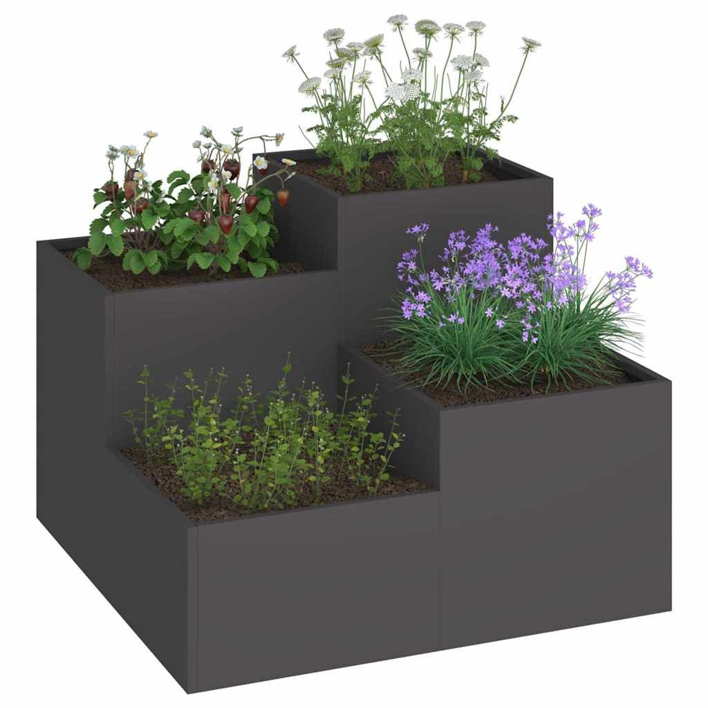 vidaXL Blumentopf Gartenblumentopf Schwarz 100 x günstig online kaufen