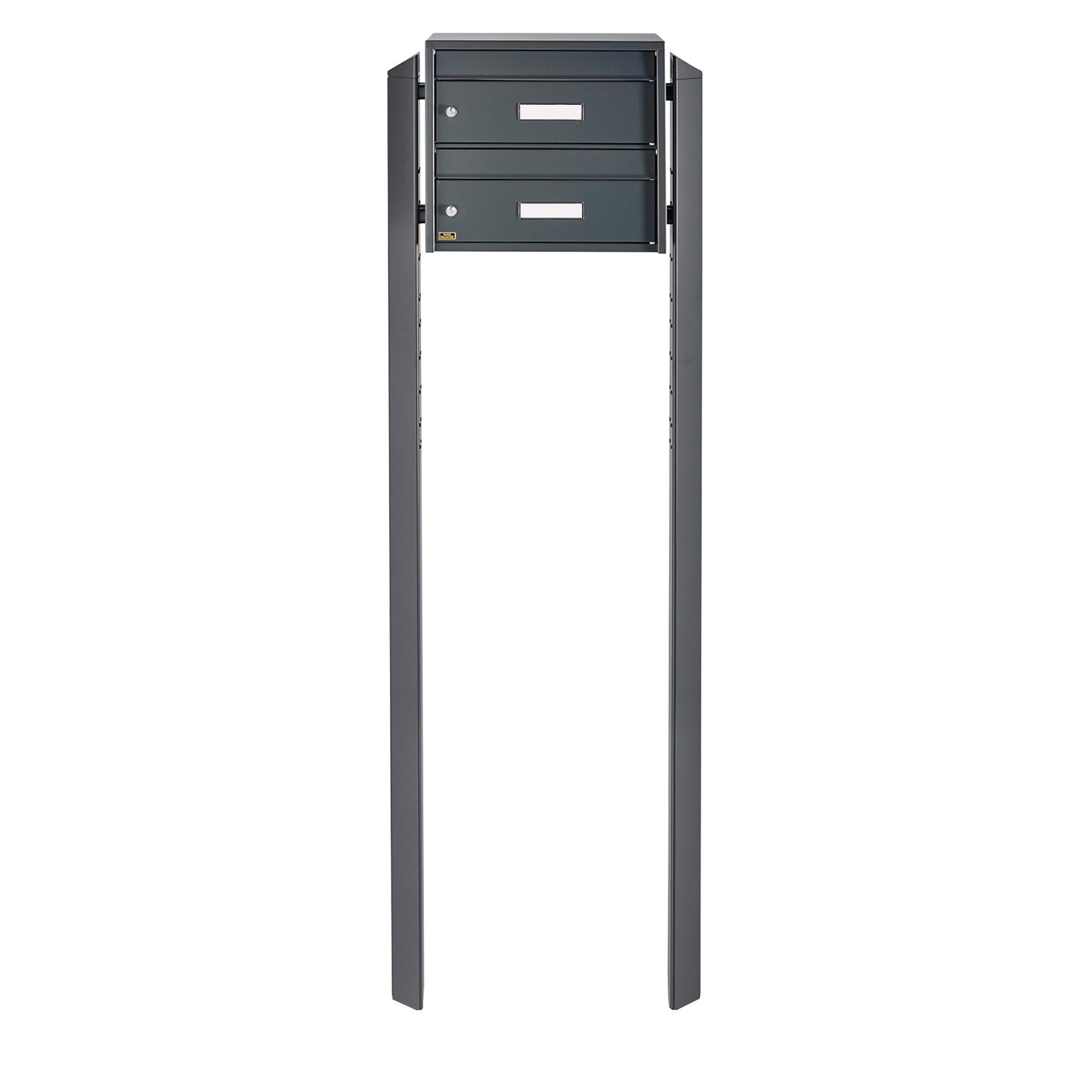 Burg Wächter Briefkastenanlage Doppelbriefkasten 2 Parteien anthrazit Briefkästen freistehend