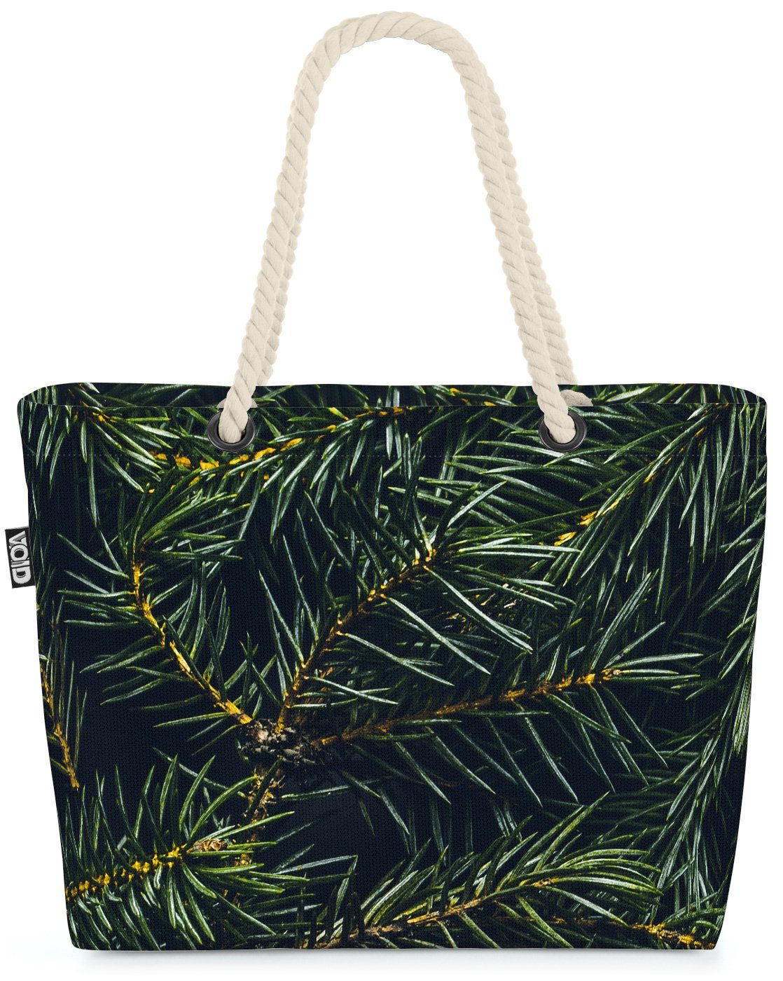 VOID Strandtasche (1-tlg), Tannenzweig Advent Winter Beach Bag Tannenzweig Tanne Tannenbaum Pflanzen Baum | Strandtaschen